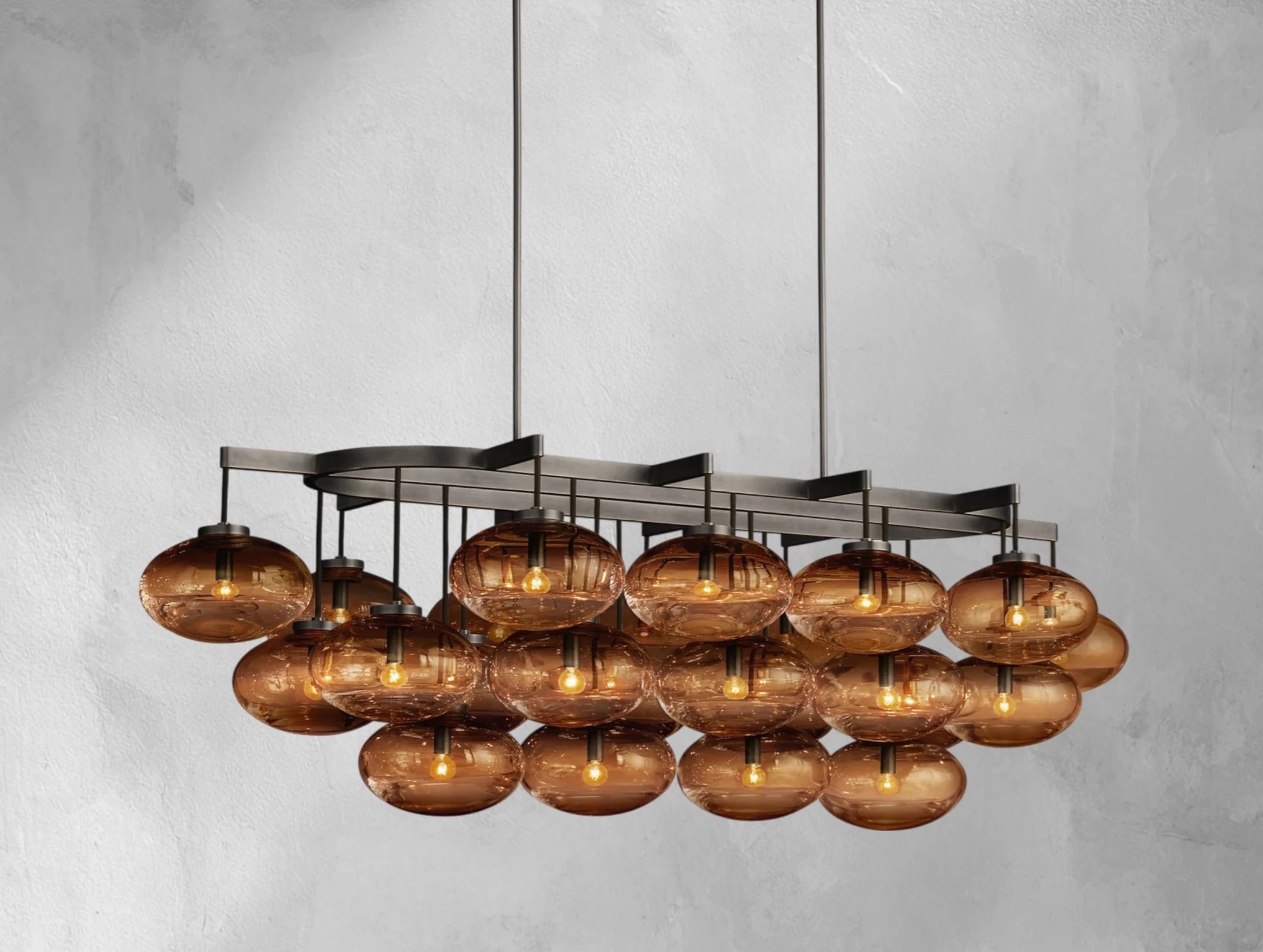 Cebret Glass Linear Chandelier - Zelnolighting