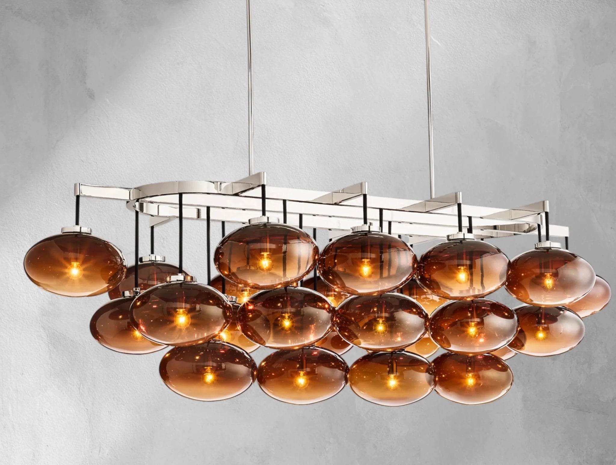 Cebret Glass Linear Chandelier - Zelnolighting
