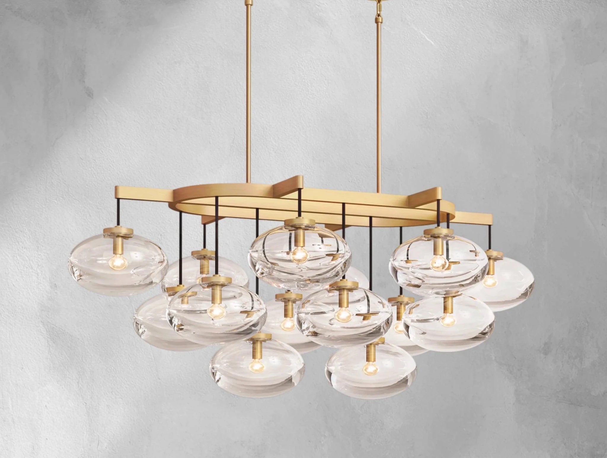 Cebret Glass Linear Chandelier - Zelnolighting