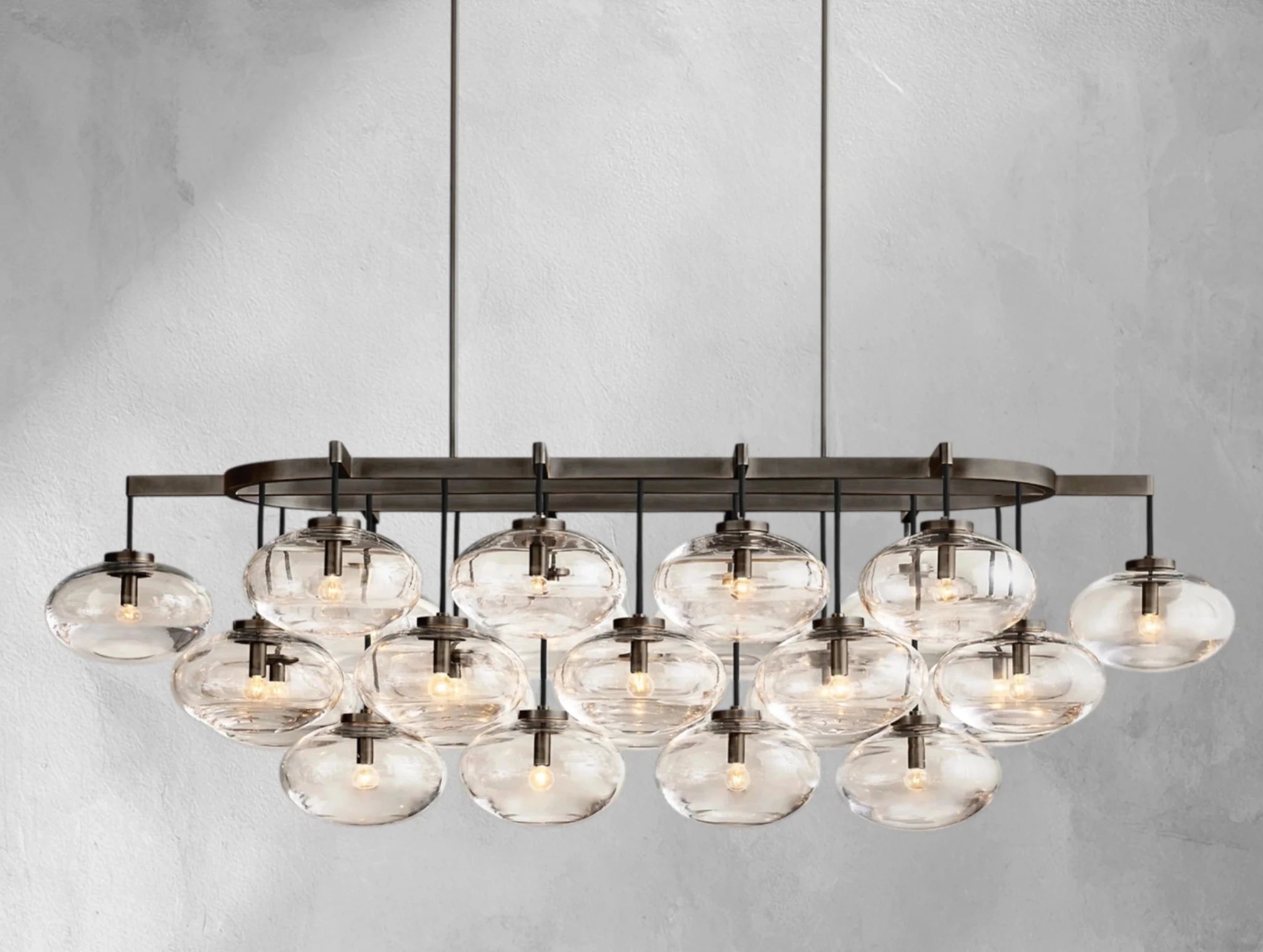Cebret Glass Linear Chandelier - Zelnolighting
