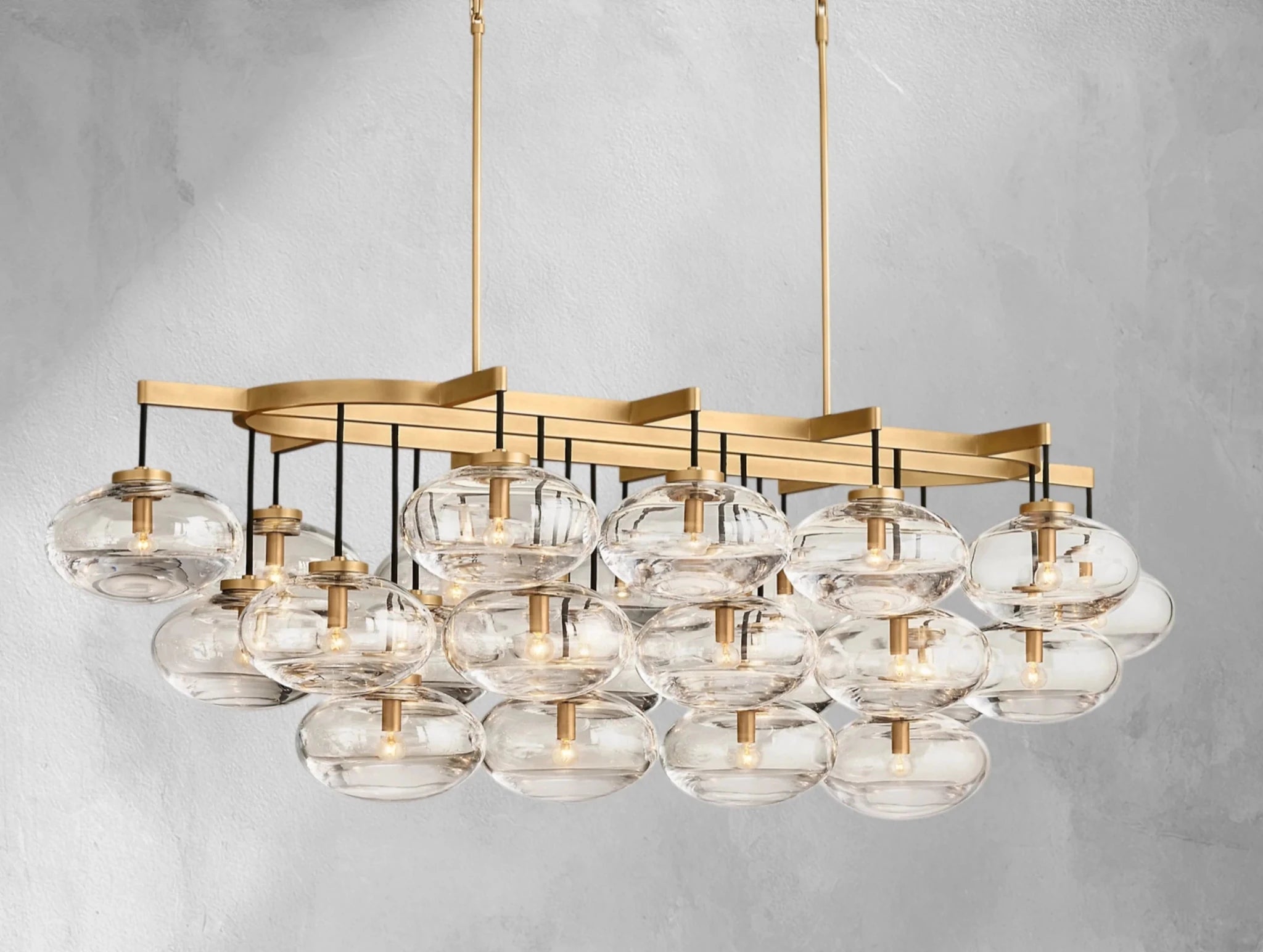 Cebret Glass Linear Chandelier - Zelnolighting