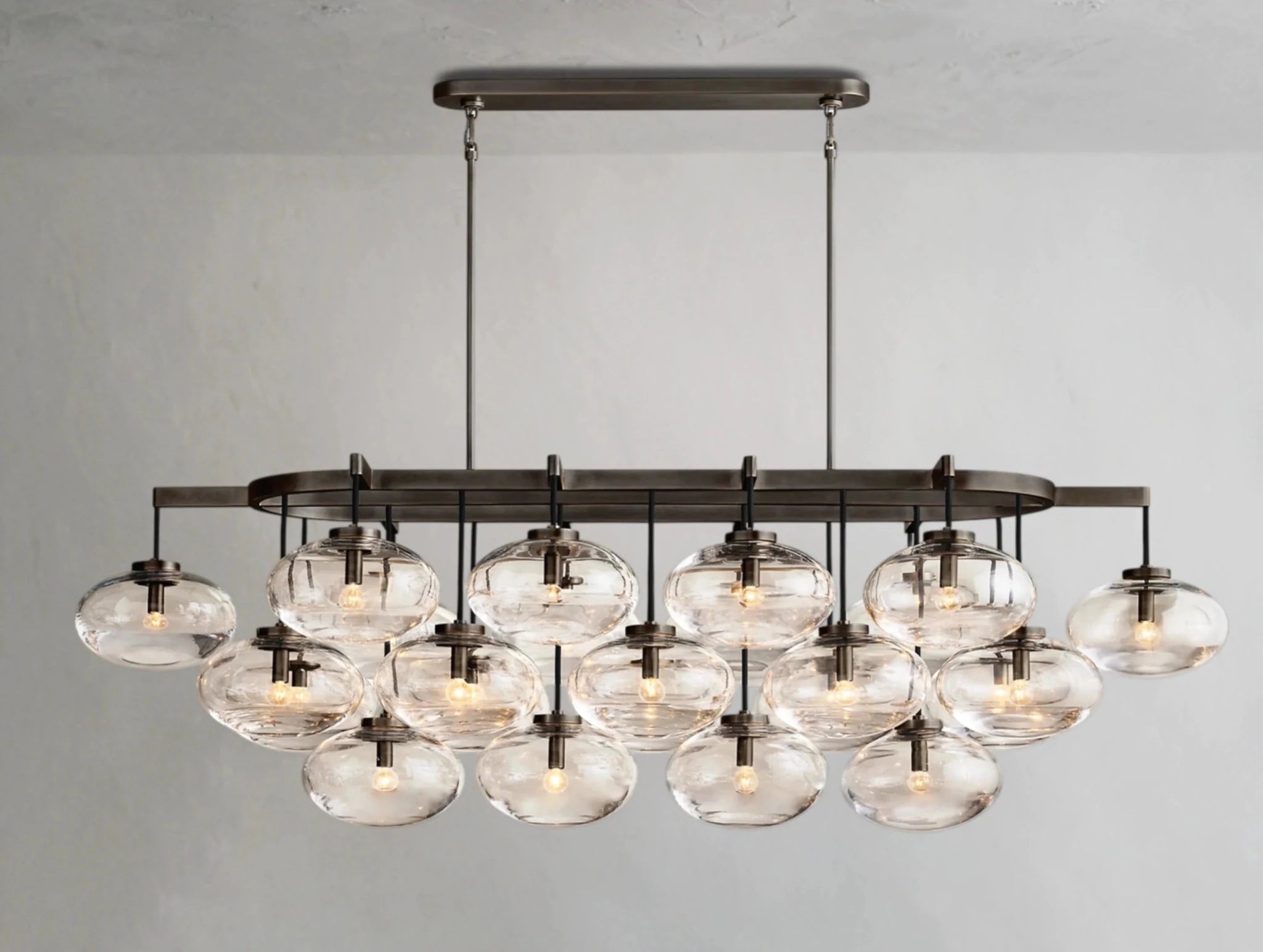 Cebret Glass Linear Chandelier - Zelnolighting