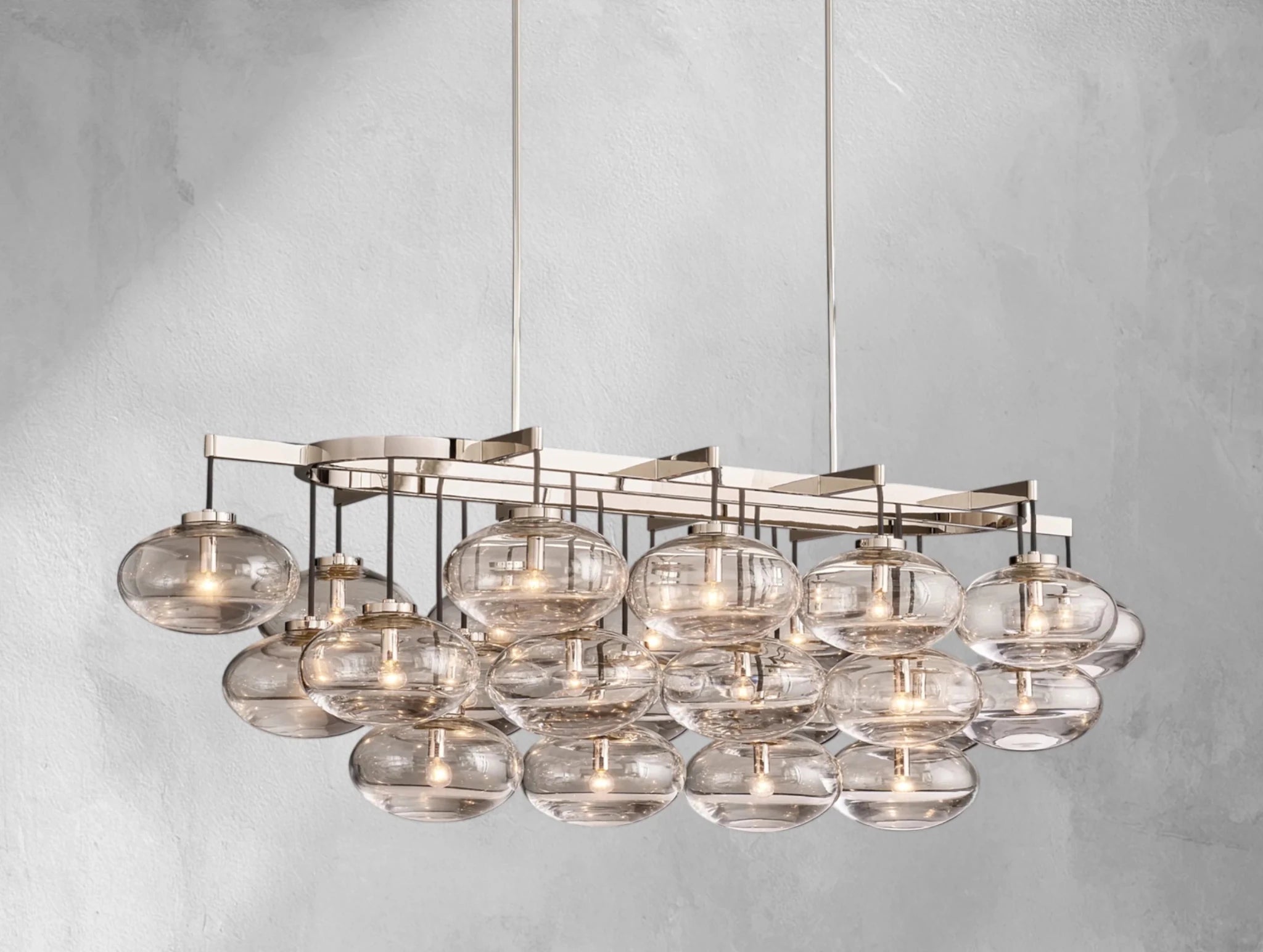 Cebret Glass Linear Chandelier - Zelnolighting