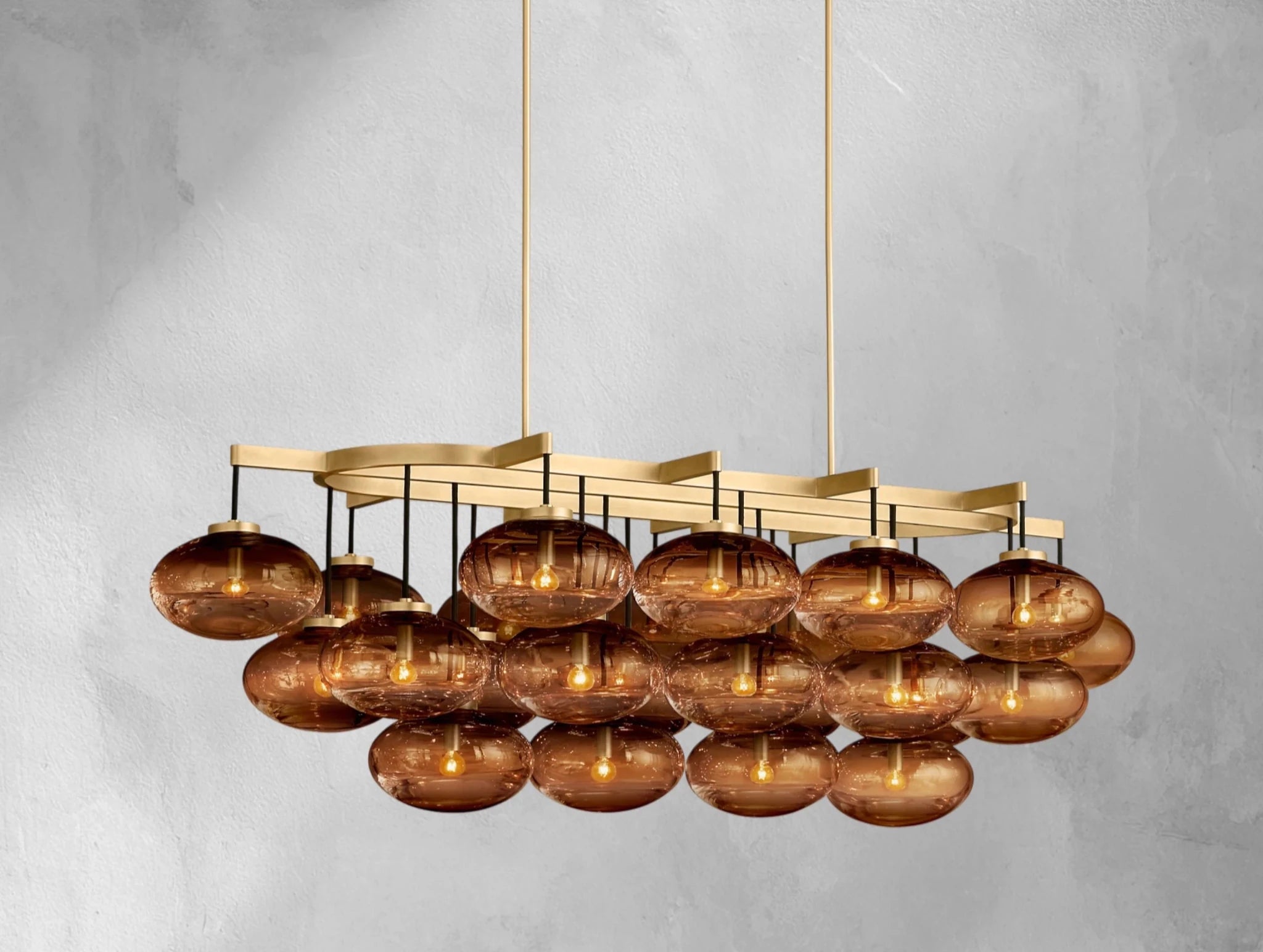 Cebret Glass Linear Chandelier - Zelnolighting