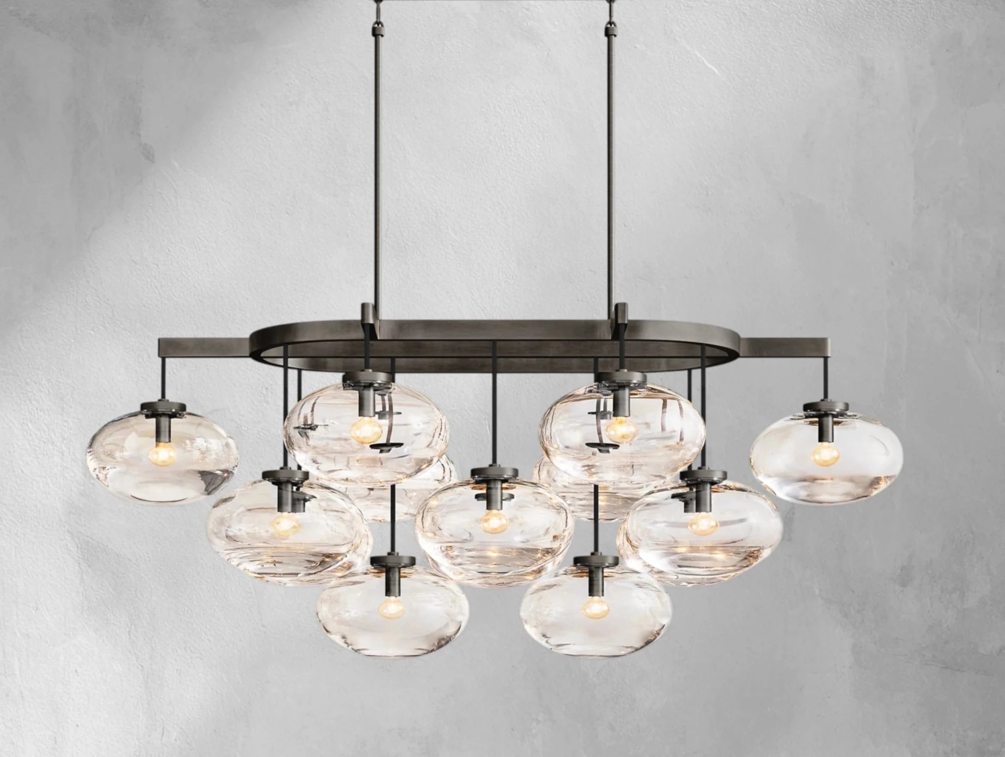 Cebret Glass Linear Chandelier - Zelnolighting