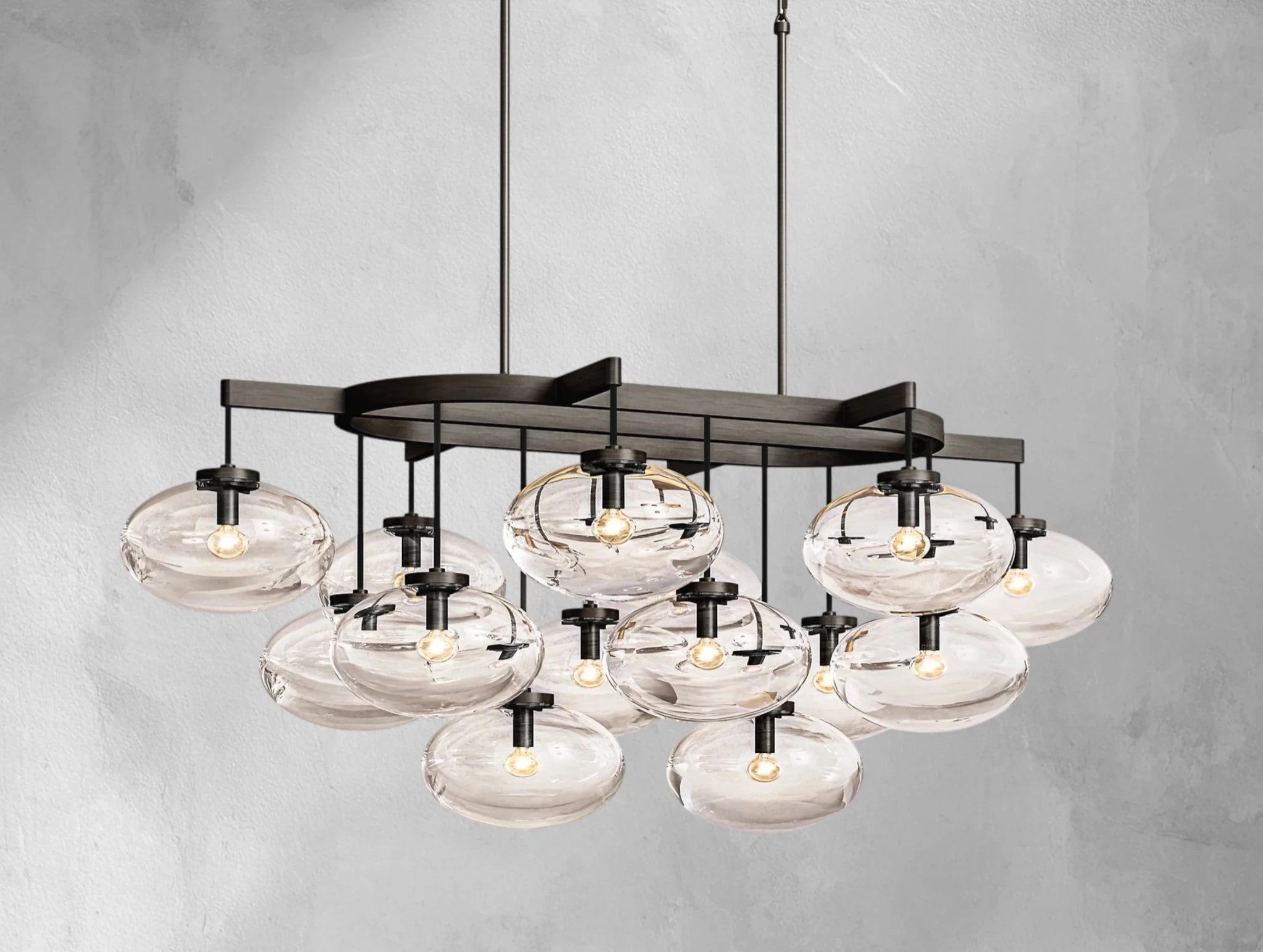 Cebret Glass Linear Chandelier - Zelnolighting