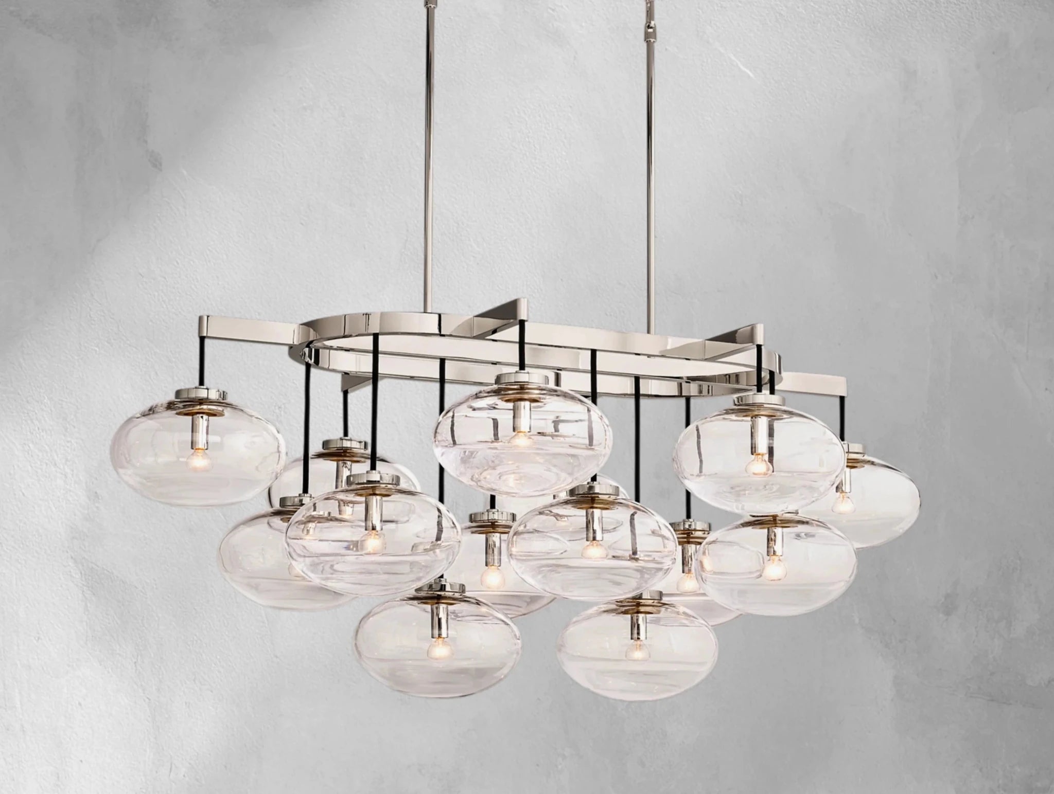 Cebret Glass Linear Chandelier - Zelnolighting