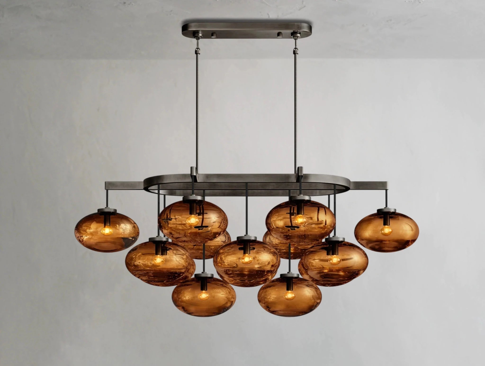 Cebret Glass Linear Chandelier - Zelnolighting
