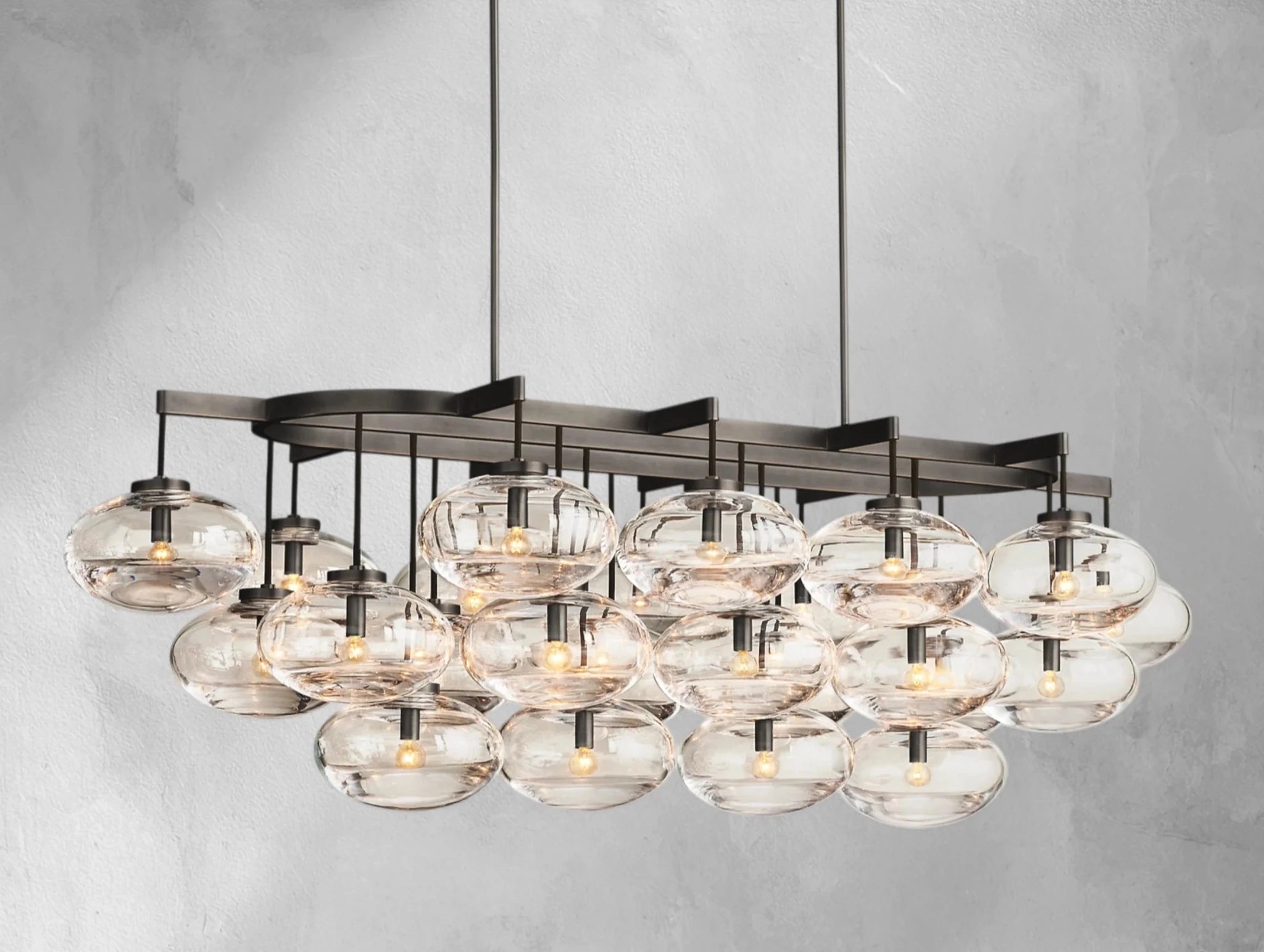 Cebret Glass Linear Chandelier - Zelnolighting