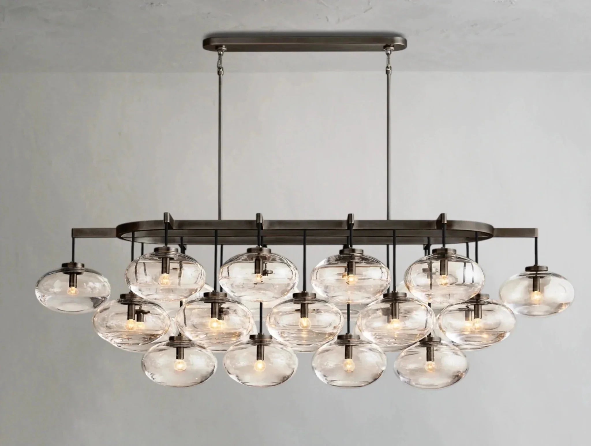 Cebret Glass Linear Chandelier - Zelno Lighting