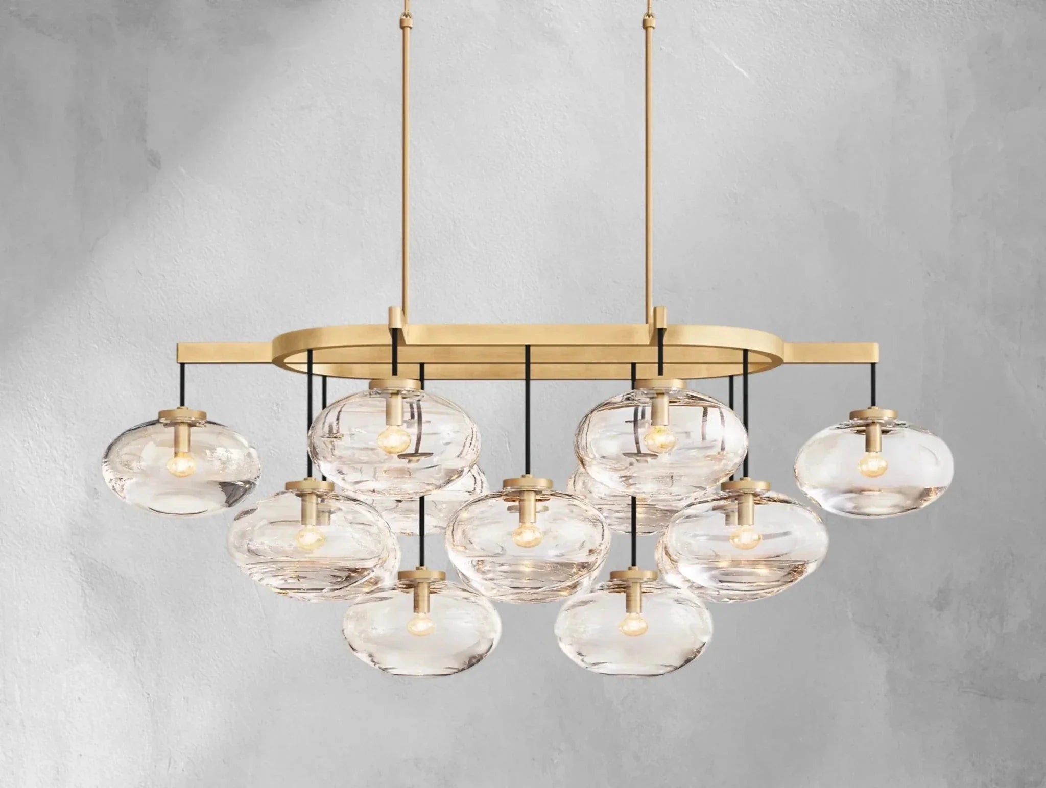 Cebret Glass Linear Chandelier - Zelno Lighting