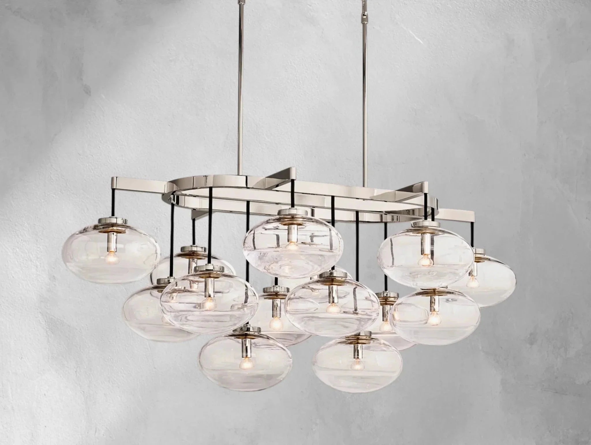 Cebret Glass Linear Chandelier - Zelno Lighting