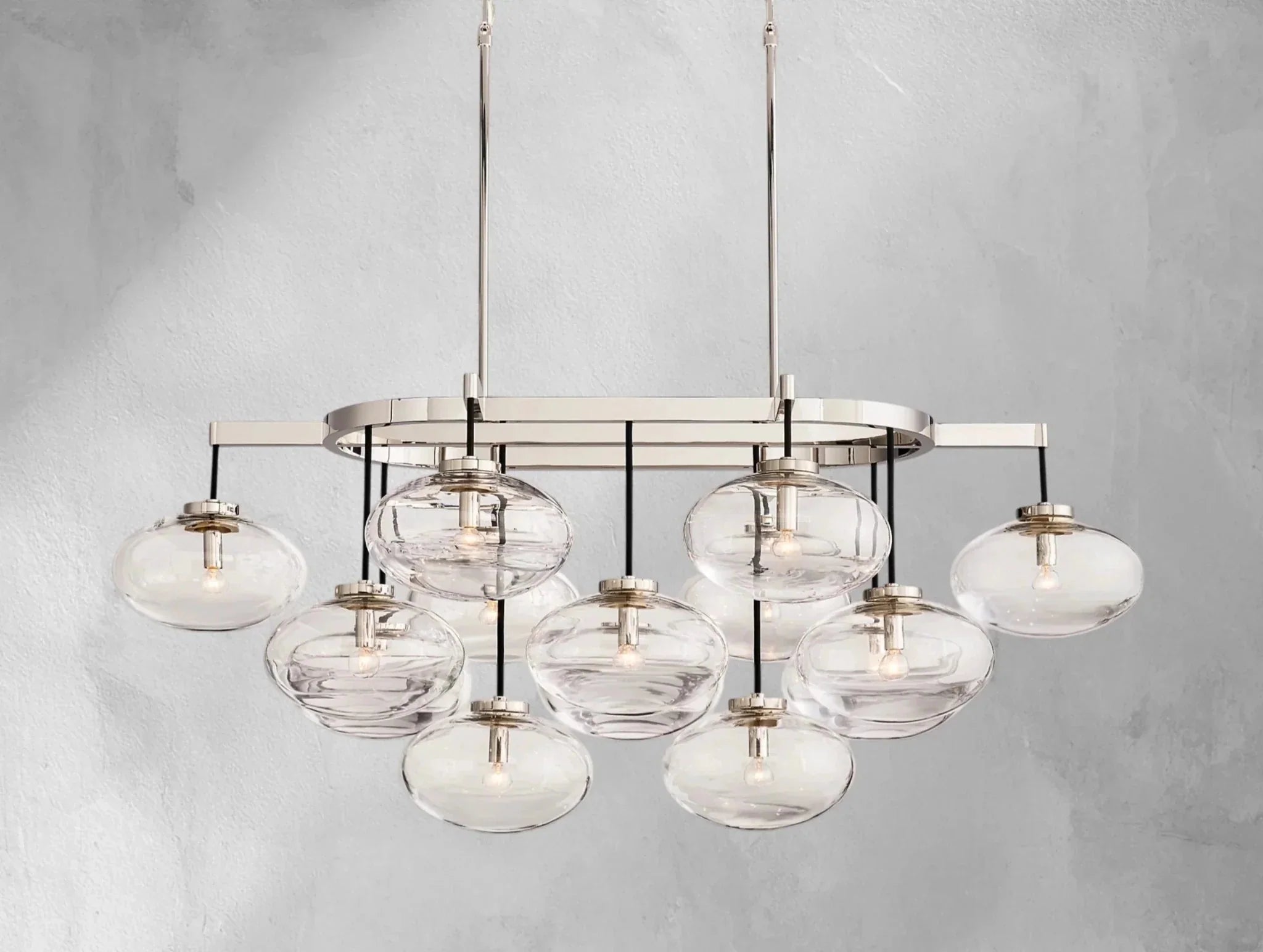 Cebret Glass Linear Chandelier - Zelno Lighting