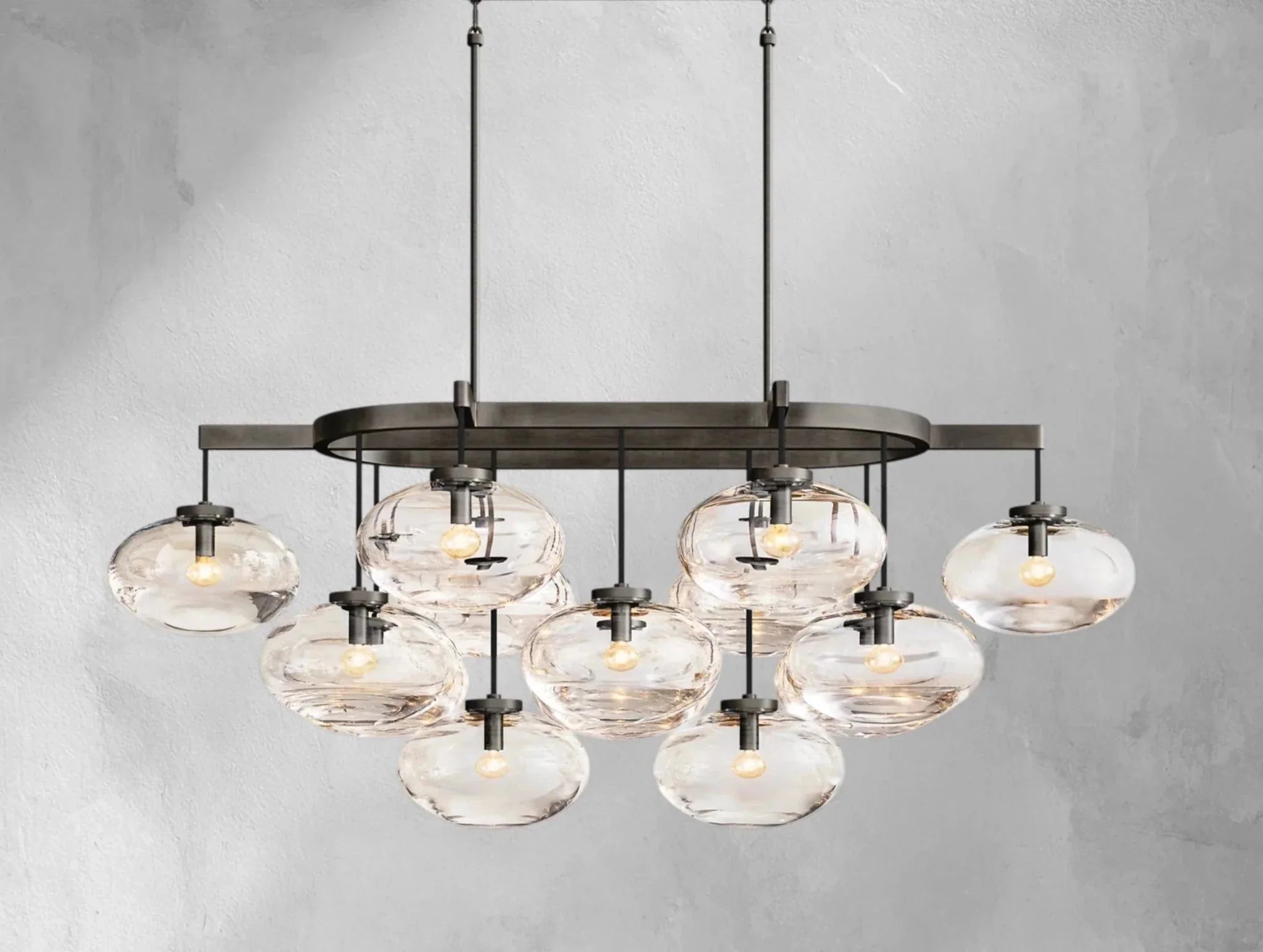 Cebret Glass Linear Chandelier - Zelno Lighting