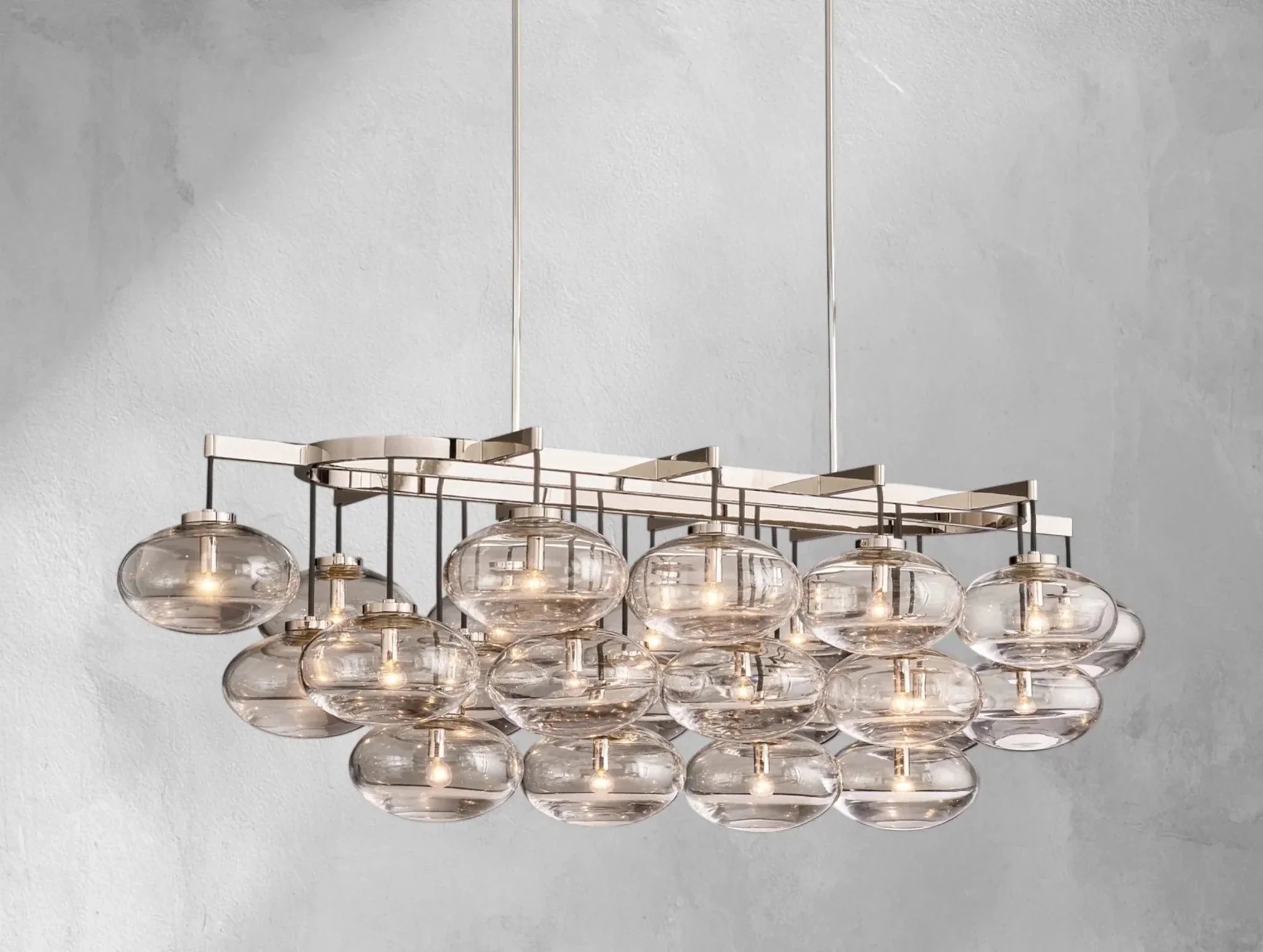 Cebret Glass Linear Chandelier - Zelno Lighting