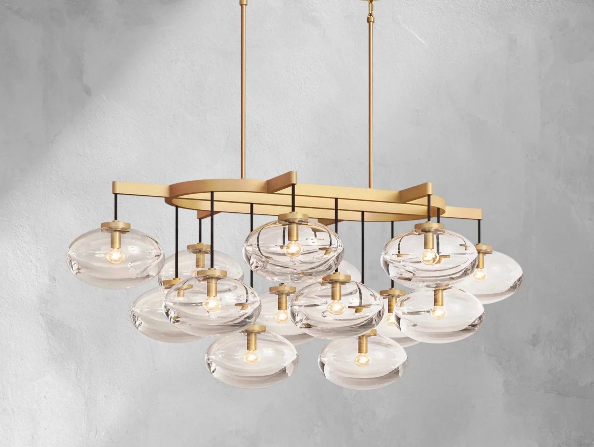 Cebret Glass Linear Chandelier - Zelno Lighting