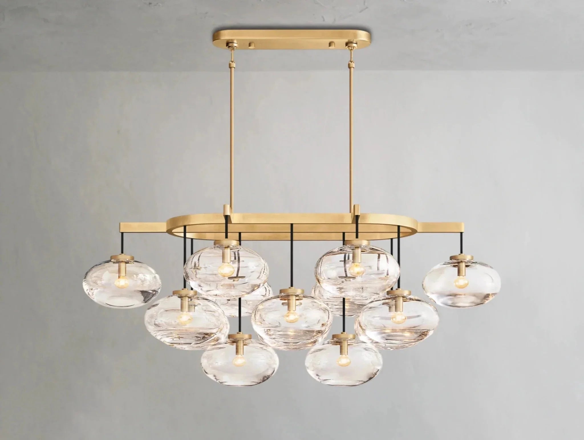 Cebret Glass Linear Chandelier - Zelno Lighting