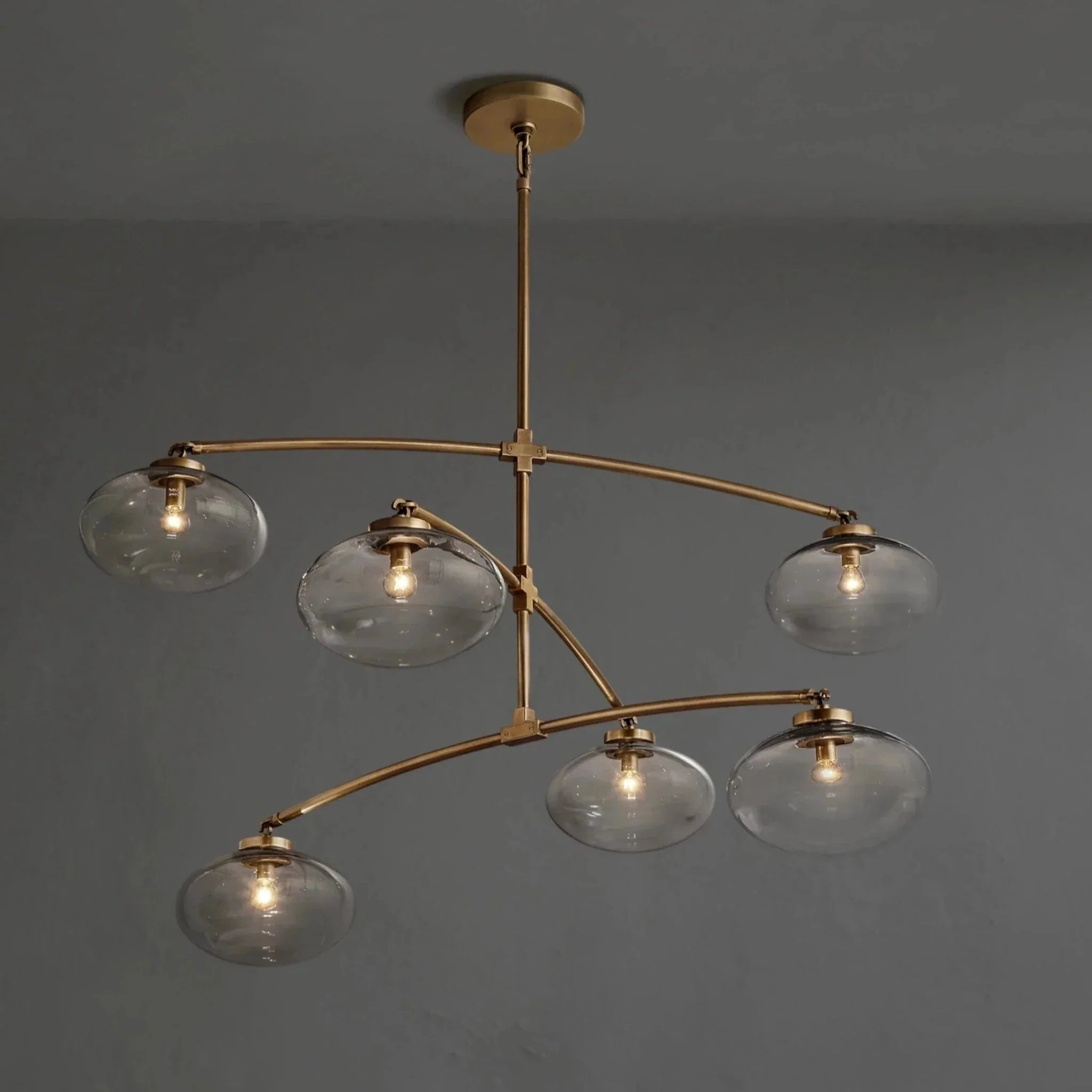 Cebret Glass Mobile Round Chandelier - Zelno Lighting