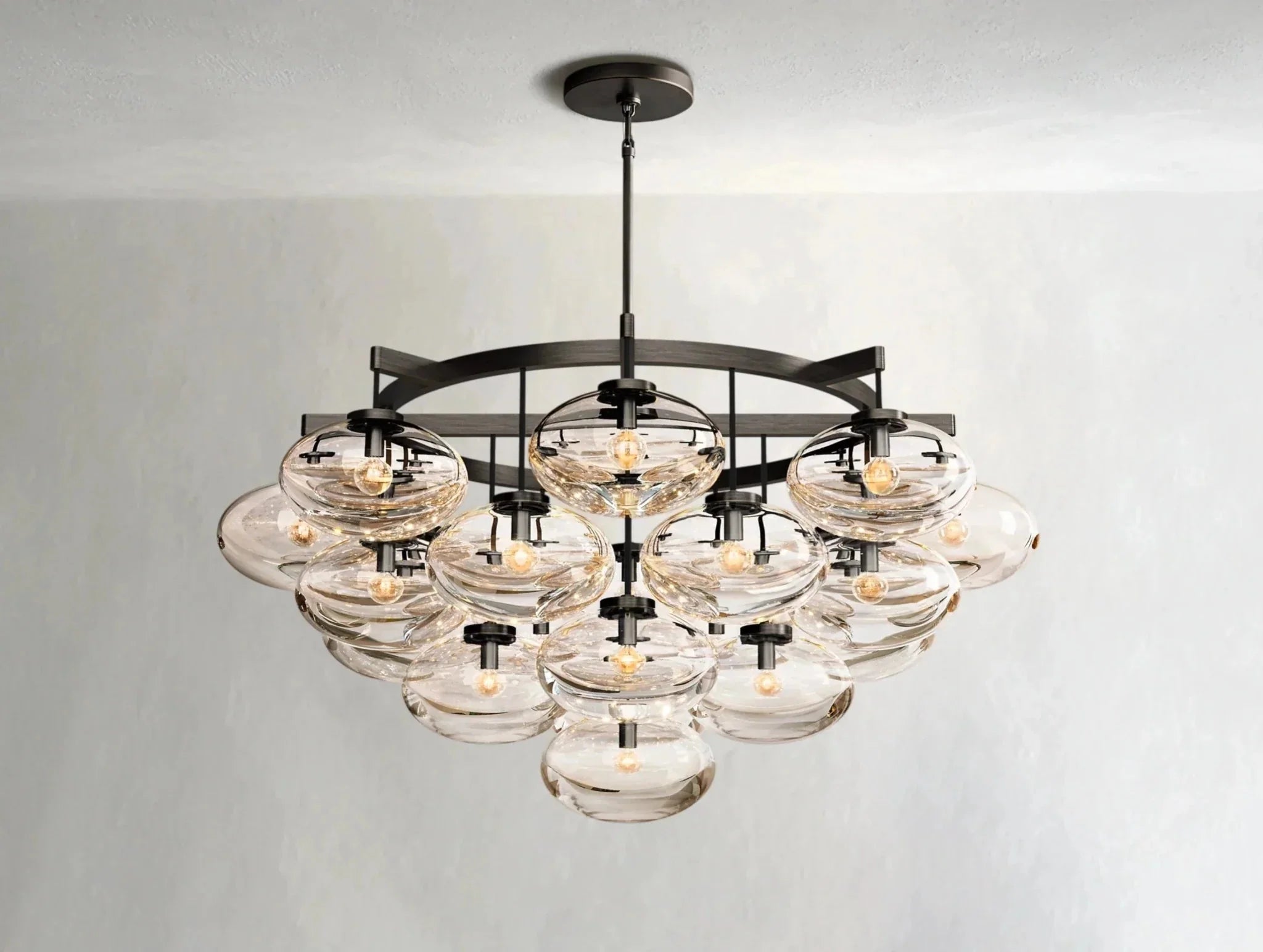 Cebret Glass Round Chandelier - Zelno Lighting