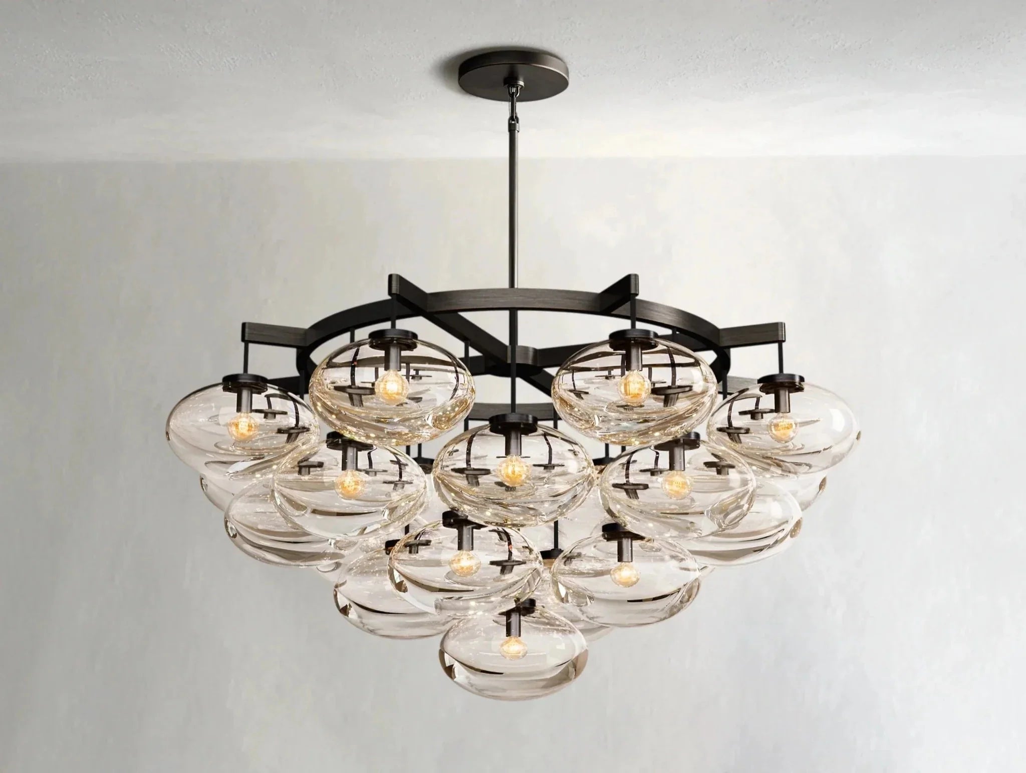 Cebret Glass Round Chandelier - Zelno Lighting
