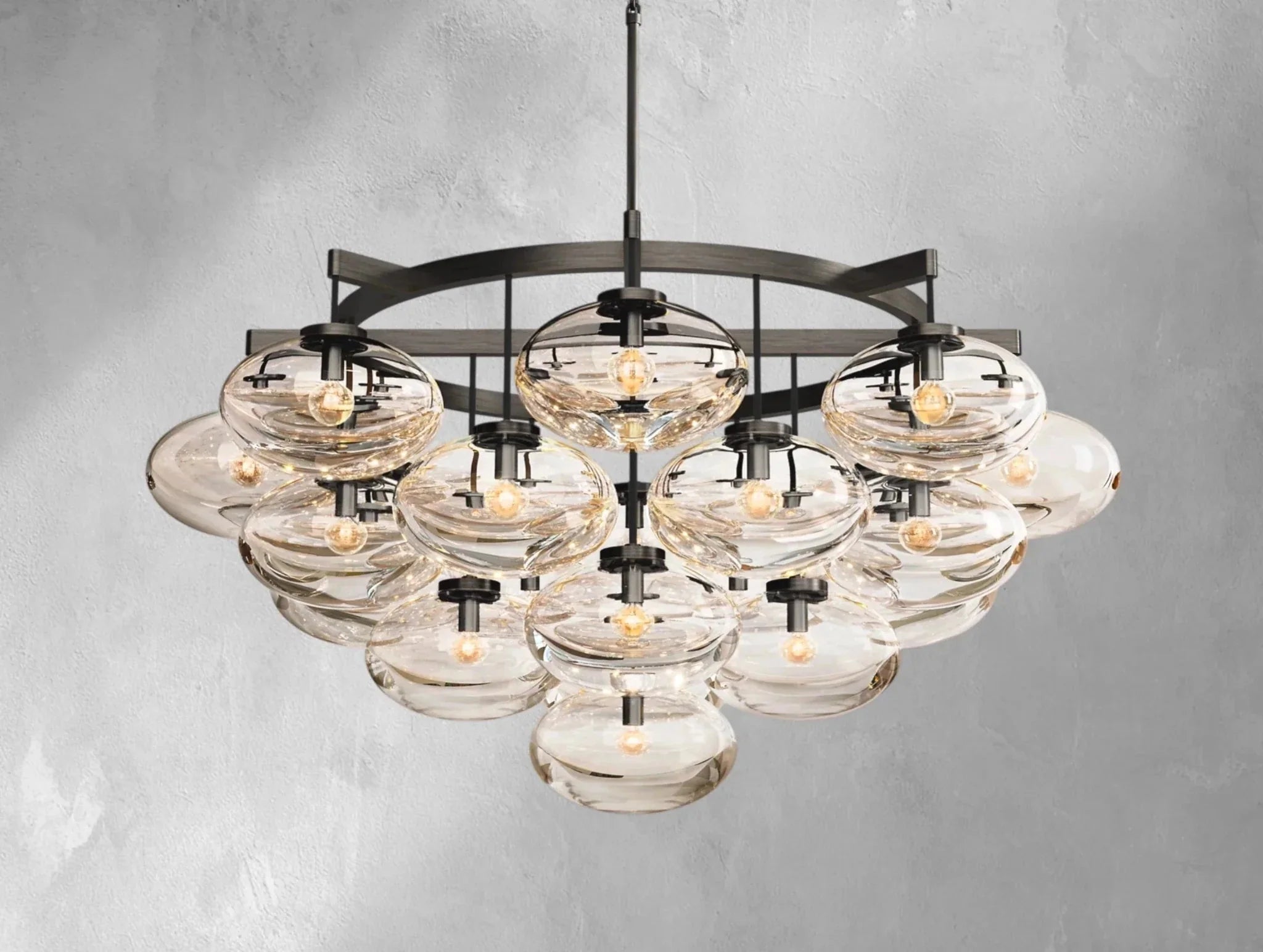 Cebret Glass Round Chandelier - Zelno Lighting