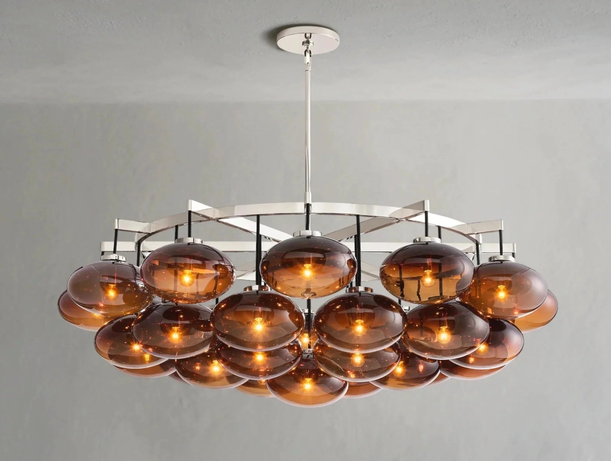 Cebret Glass Round Chandelier - Zelno Lighting