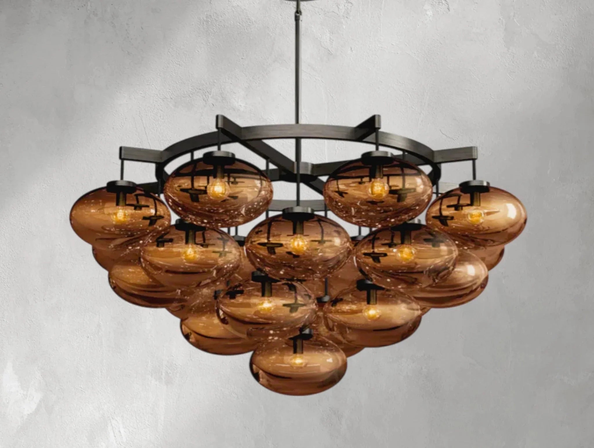 Cebret Glass Round Chandelier - Zelno Lighting