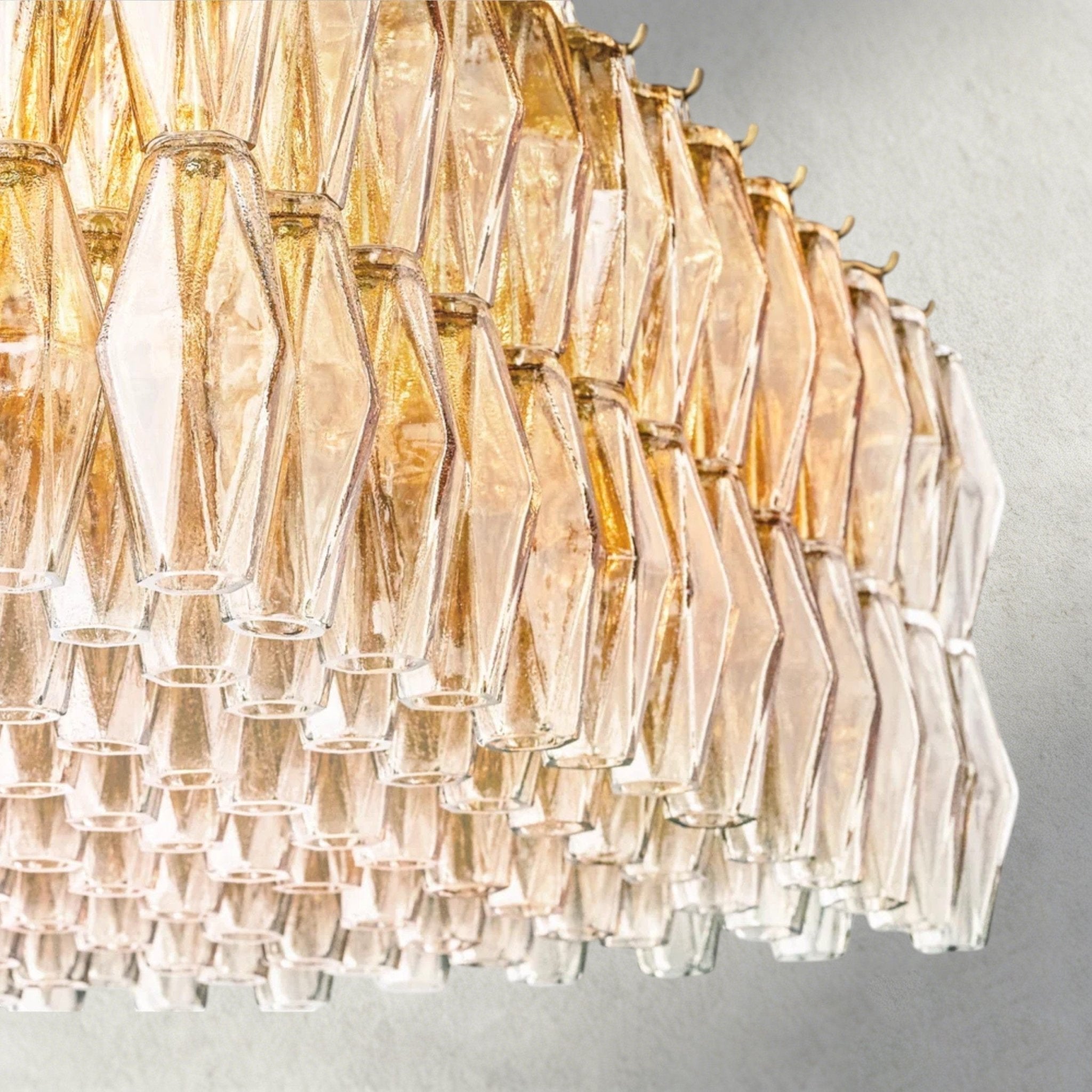Chiaray Clear/ Smoke Glass Rectangular Chandelier 54", 74" - Zelno Lighting