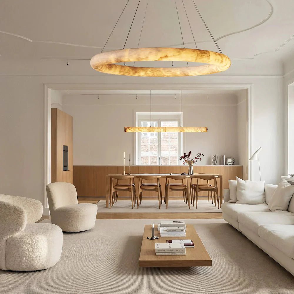 Halima Halo Alabaster Chandelier - Zelnolighting