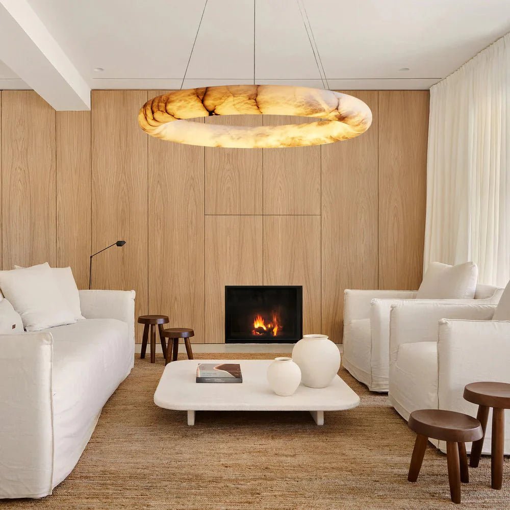 Halima Halo Alabaster Chandelier - Zelnolighting