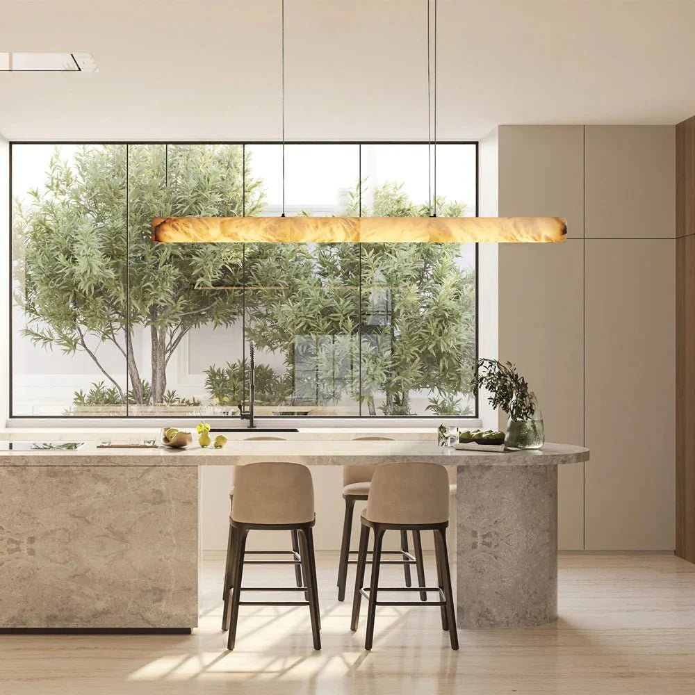 Halima Linear Alabaster Chandelier - Zelnolighting