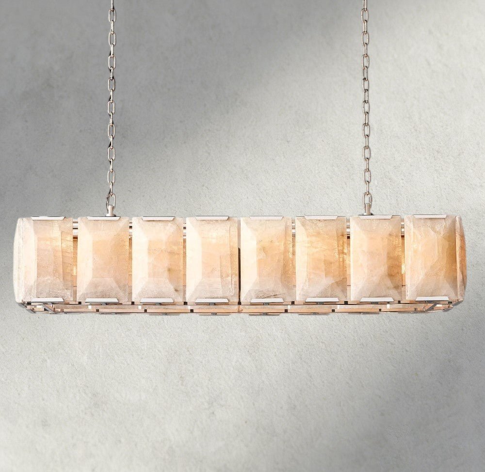 Hartley Calcite Rectangular Chandelier 42", 54", 62", 74" - Zelno Lighting