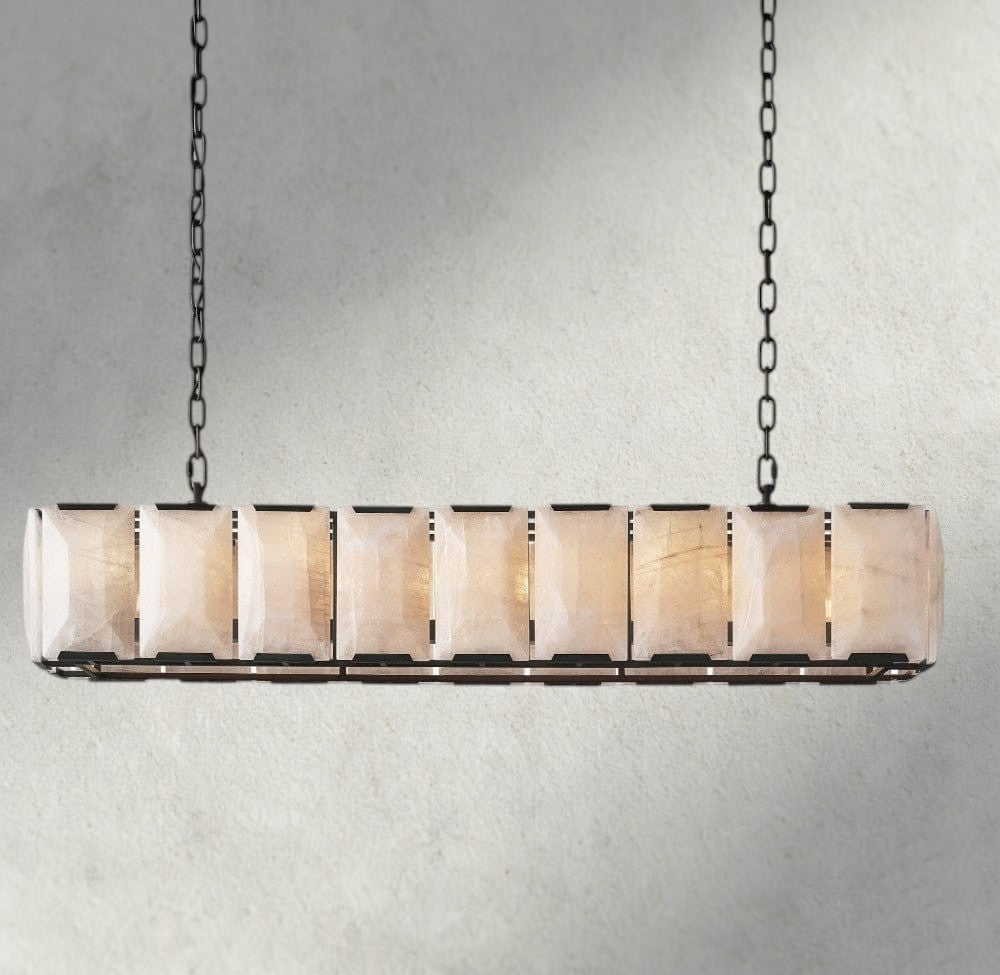 Hartley Calcite Rectangular Chandelier 42", 54", 62", 74" - Zelno Lighting
