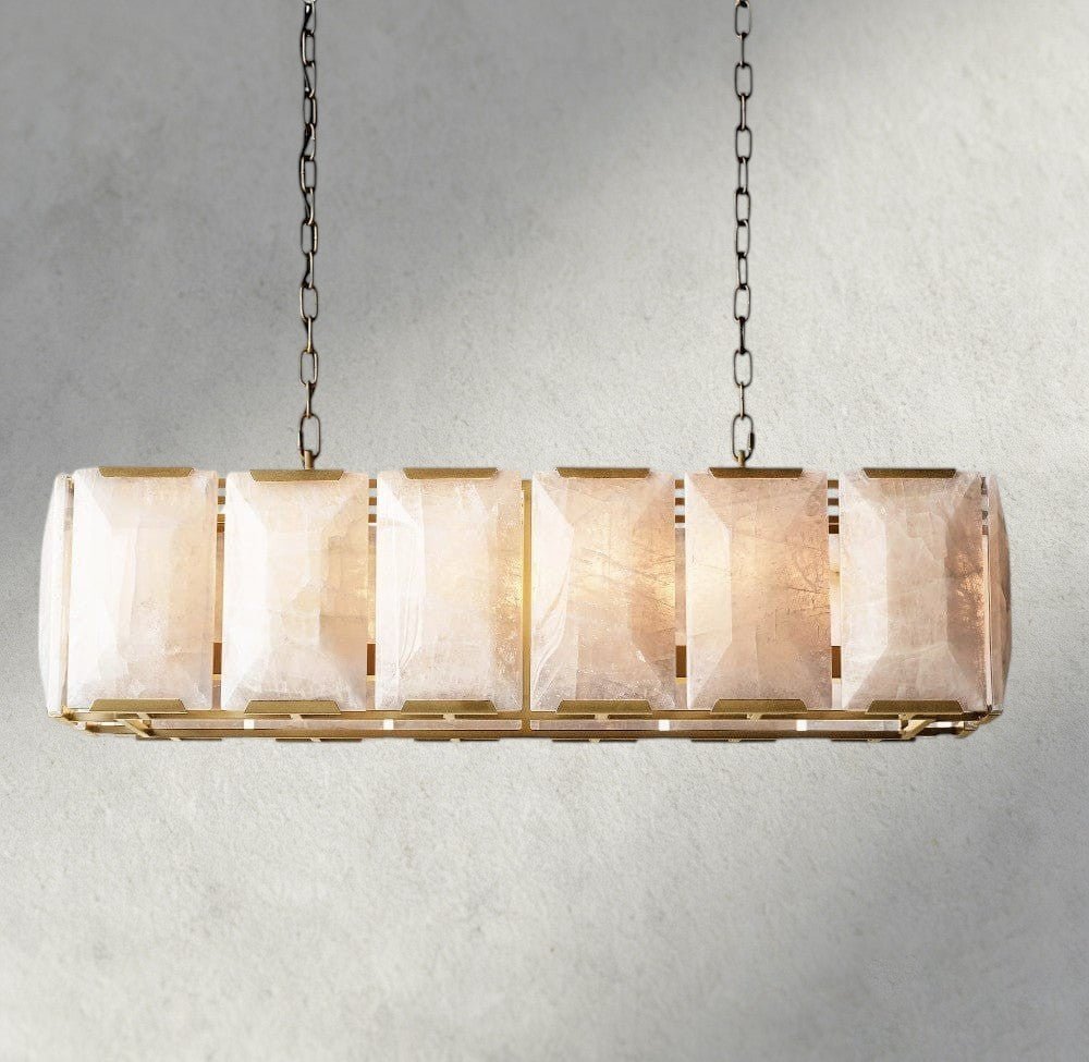 Hartley Calcite Rectangular Chandelier 42", 54", 62", 74" - Zelno Lighting
