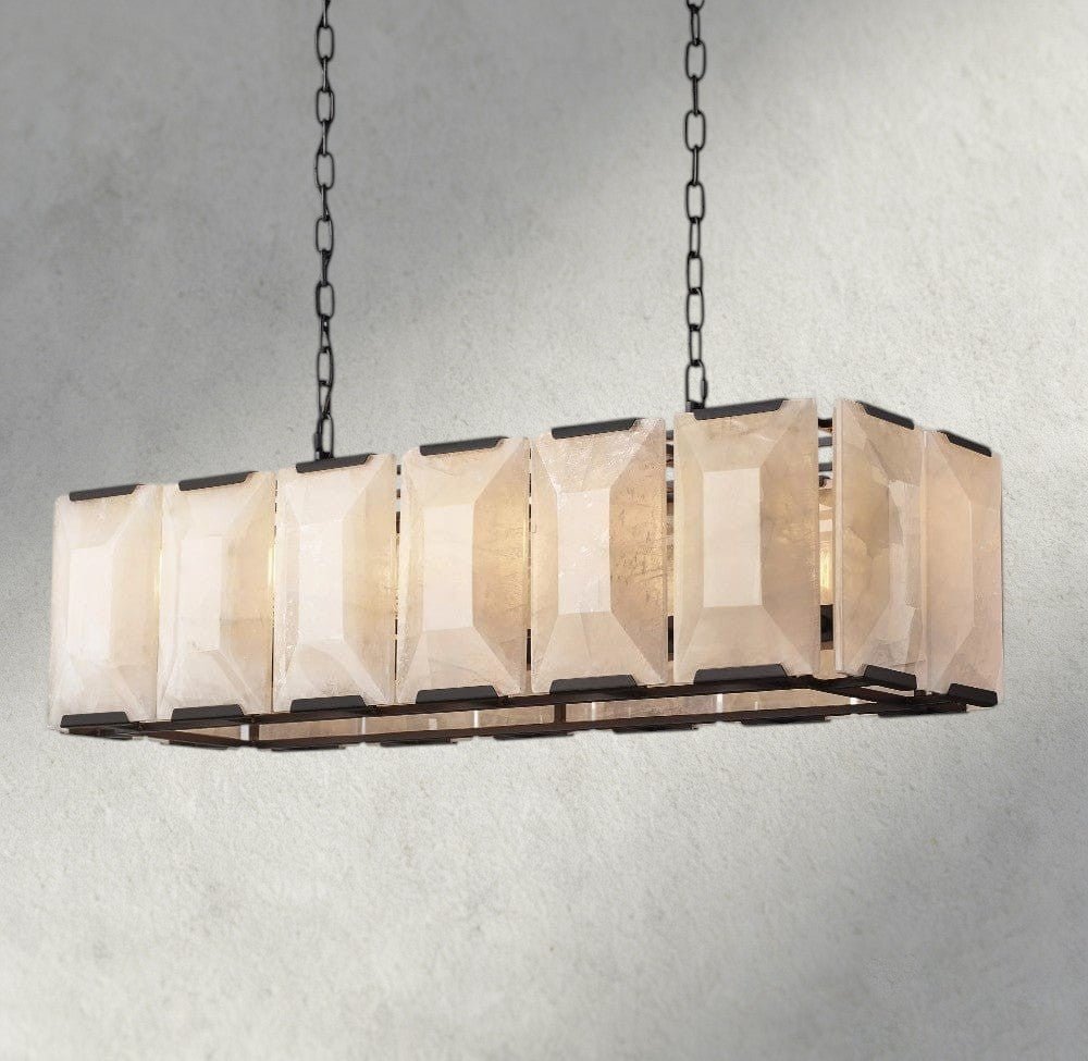 Hartley Calcite Rectangular Chandelier 42", 54", 62", 74" - Zelno Lighting