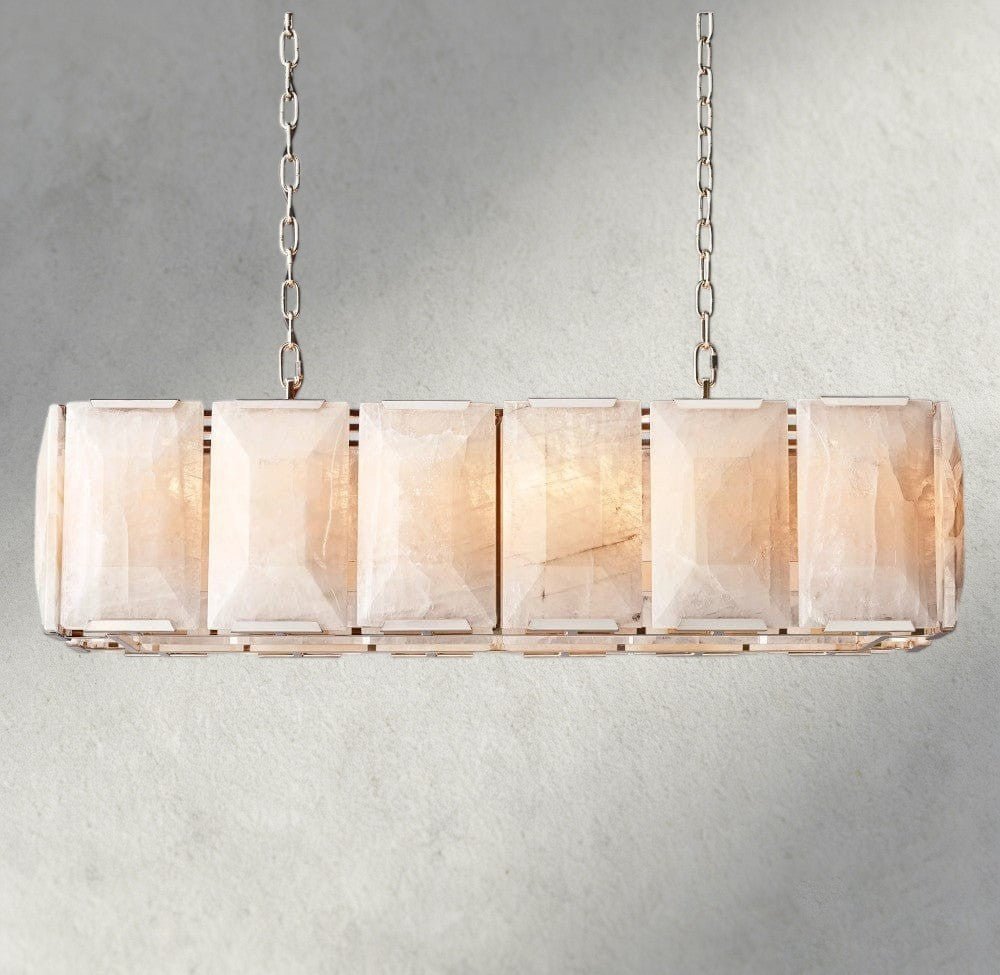 Hartley Calcite Rectangular Chandelier 42", 54", 62", 74" - Zelno Lighting