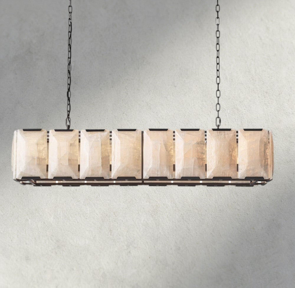 Hartley Calcite Rectangular Chandelier 42", 54", 62", 74" - Zelno Lighting