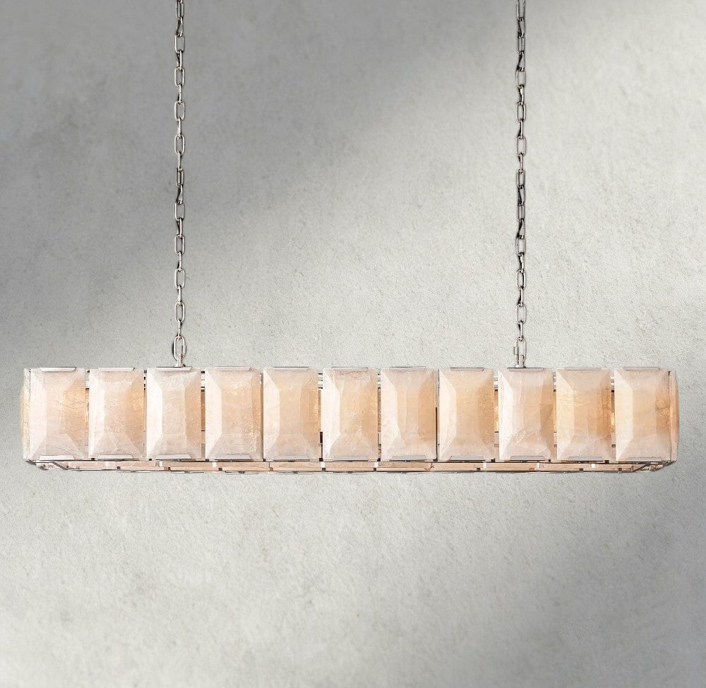 Hartley Calcite Rectangular Chandelier 42", 54", 62", 74" - Zelno Lighting