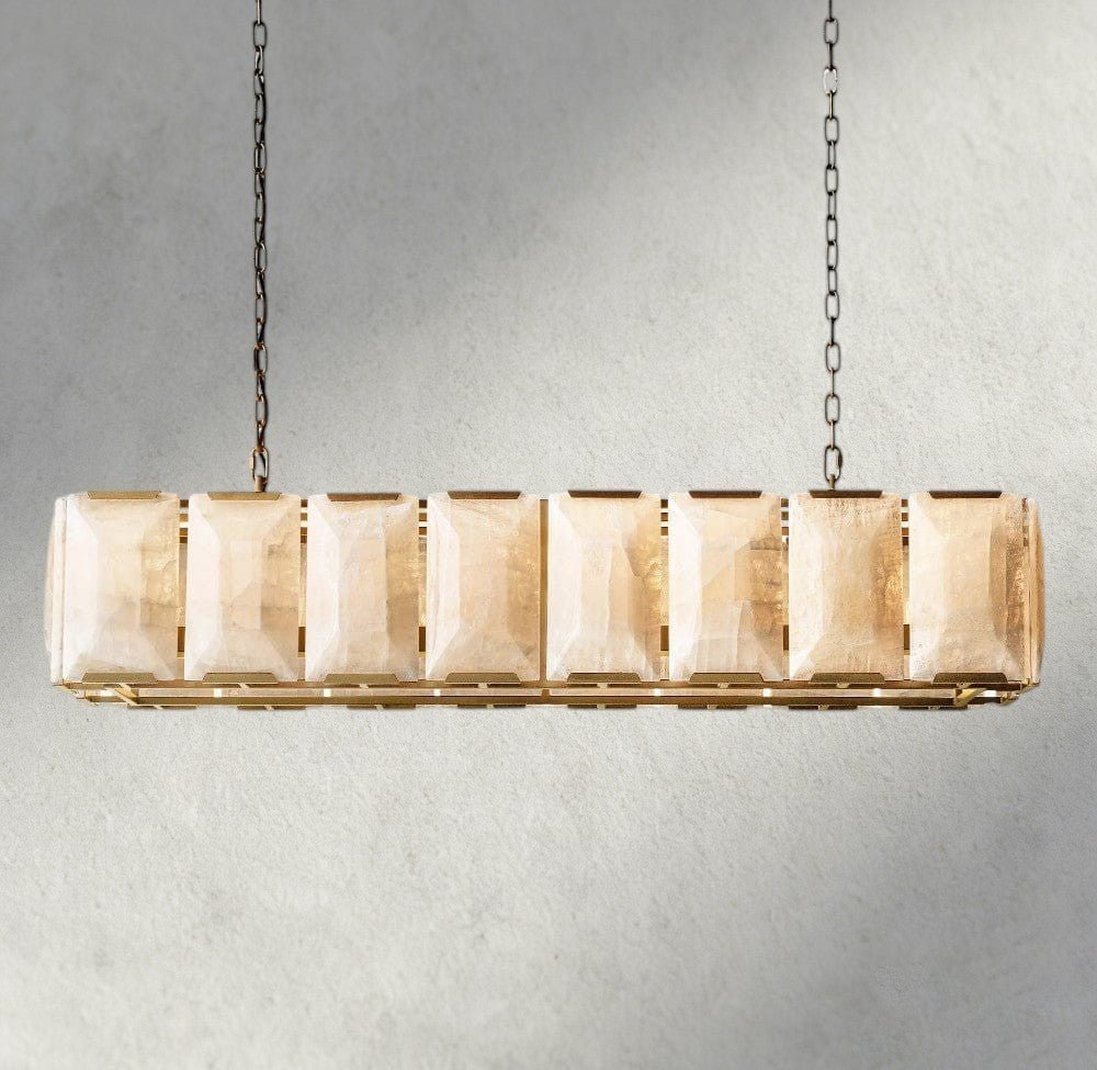 Hartley Calcite Rectangular Chandelier 42", 54", 62", 74" - Zelno Lighting