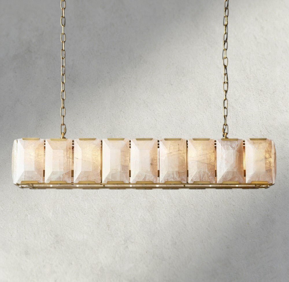 Hartley Calcite Rectangular Chandelier 42", 54", 62", 74" - Zelno Lighting