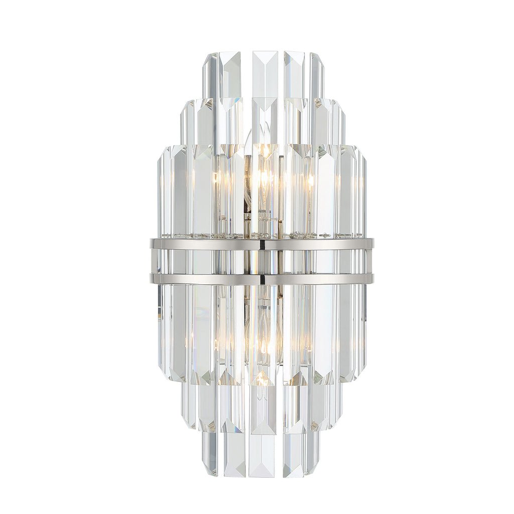 Hayes Crystal 2 Light Wall Sconce - Zelnolighting