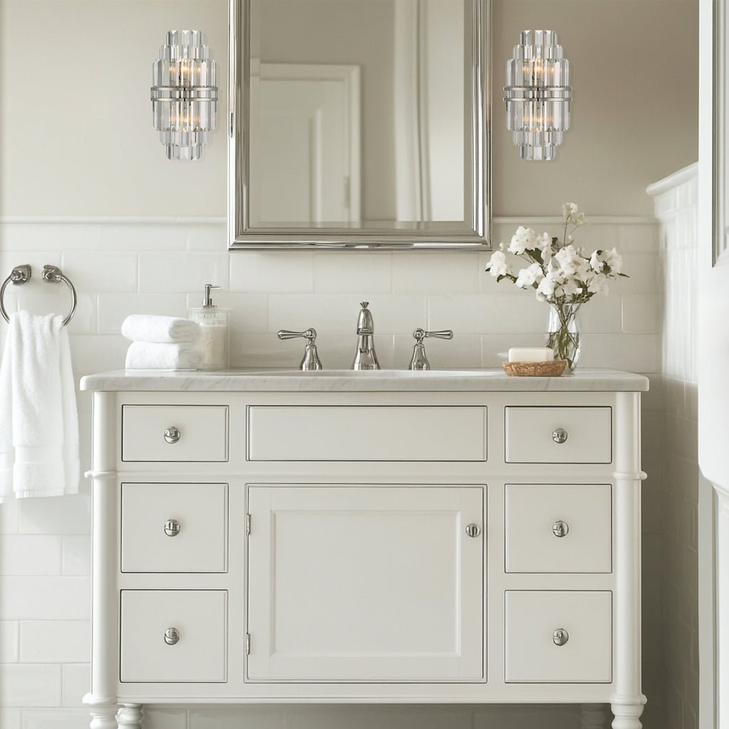 Hayes Crystal 2 Light Wall Sconce - Zelnolighting