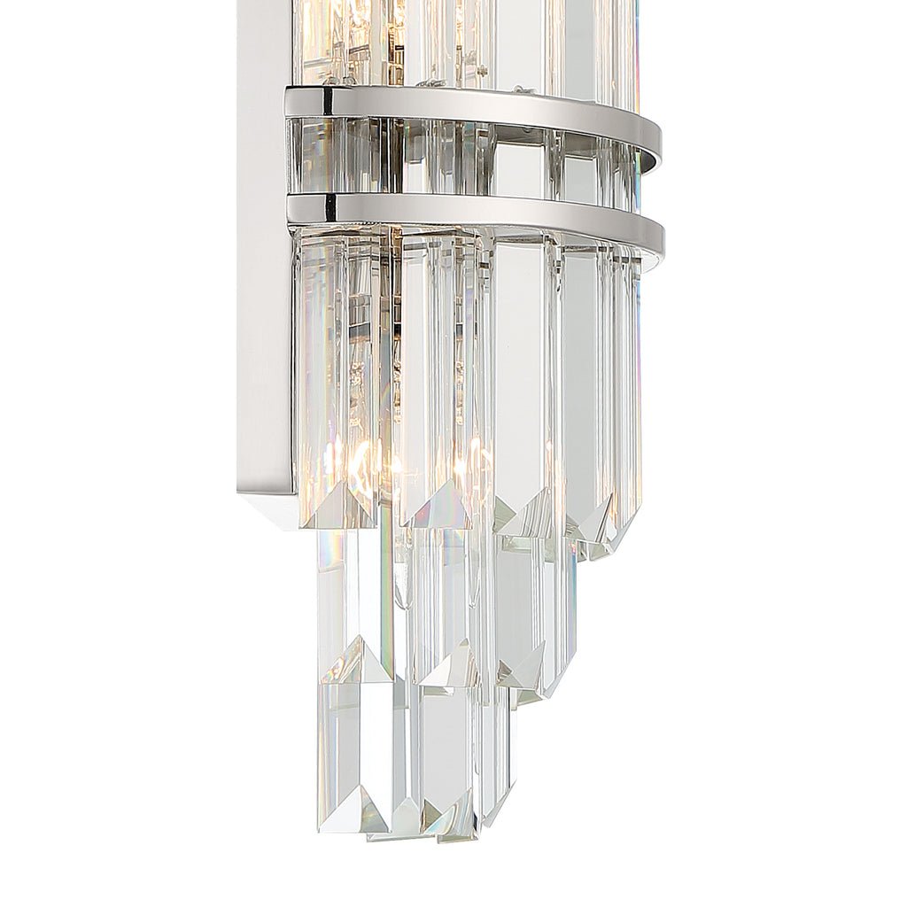 Hayes Crystal 2 Light Wall Sconce - Zelnolighting