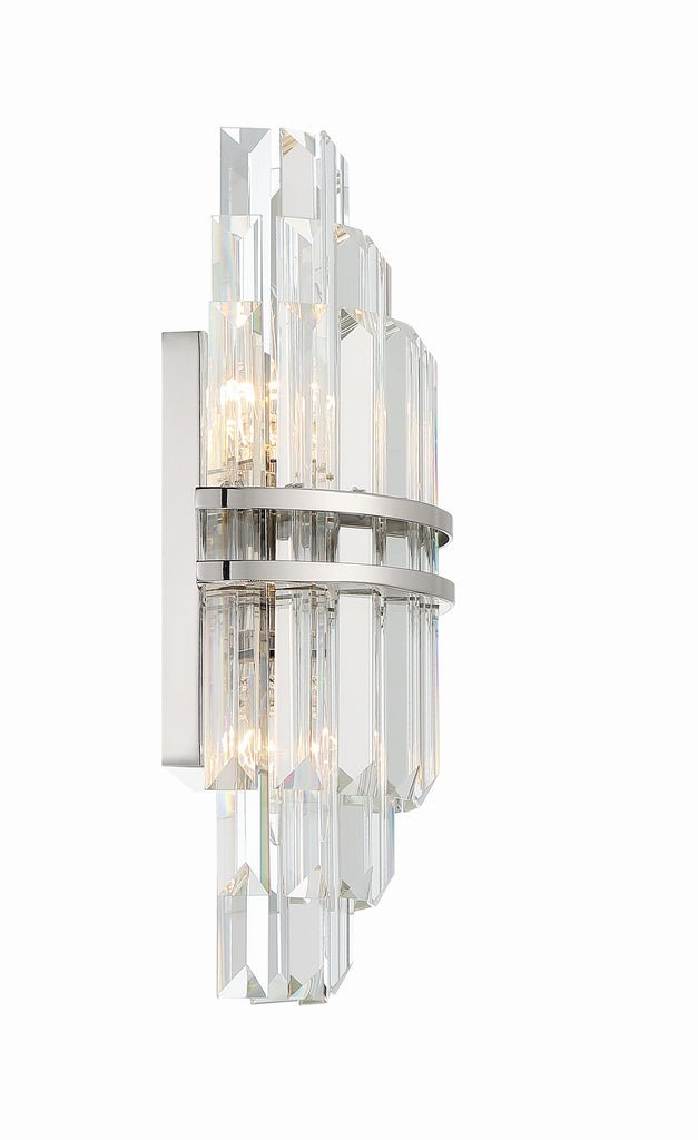 Hayes Crystal 2 Light Wall Sconce - Zelnolighting