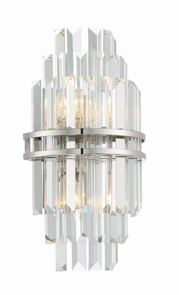 Hayes Crystal 2 Light Wall Sconce - Zelnolighting
