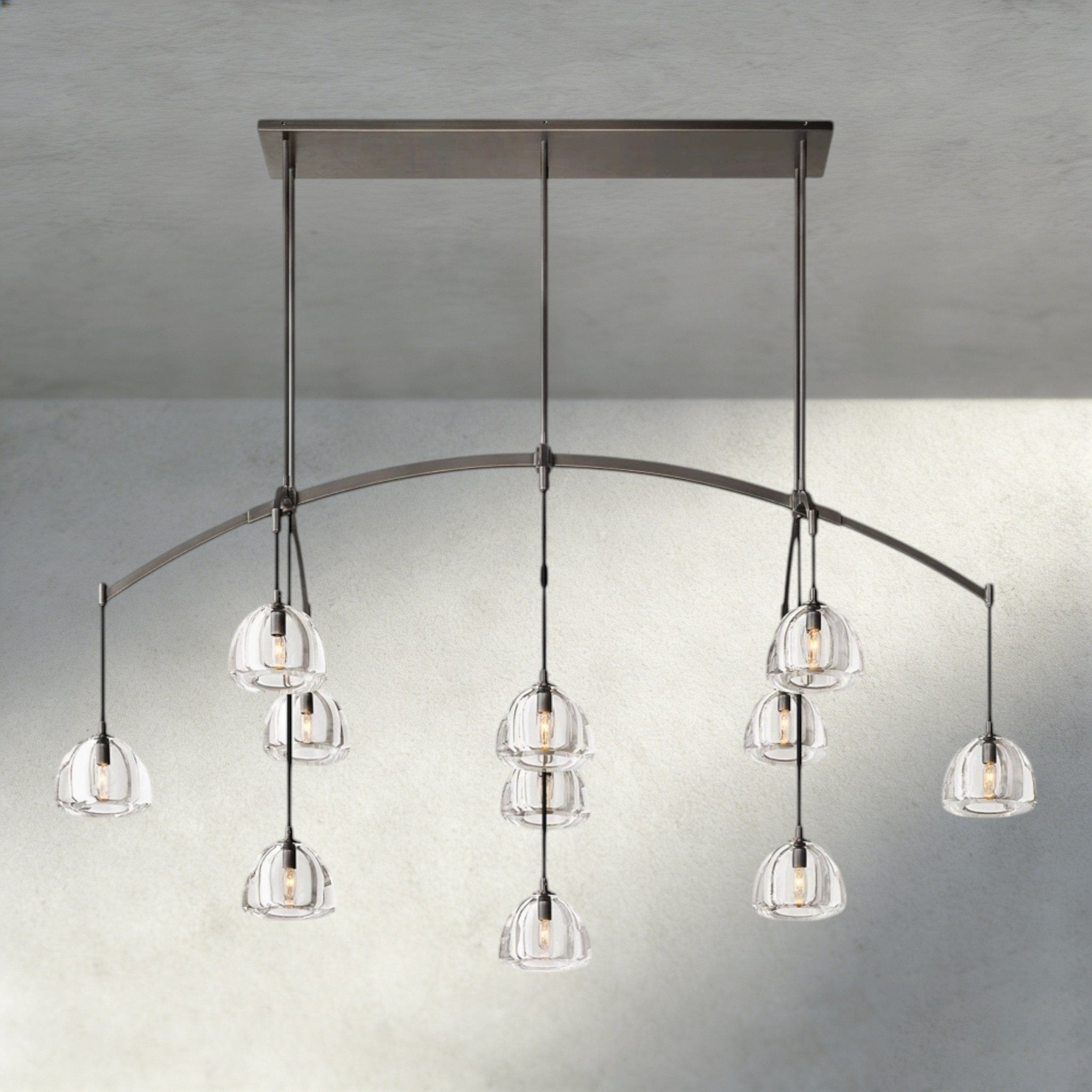 Hemisphere Linear Chandelier 54", 72" - Zelno Lighting