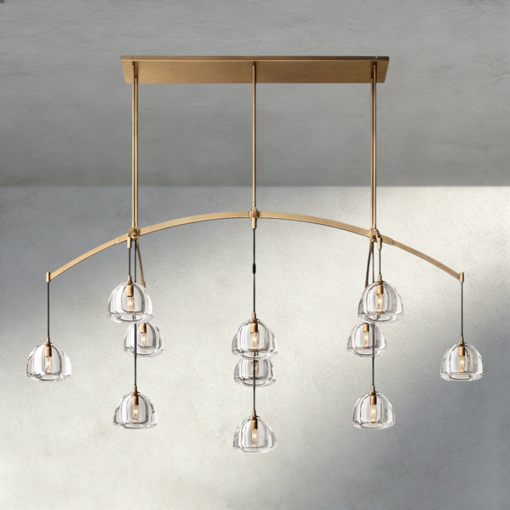 Hemisphere Linear Chandelier 54", 72" - Zelno Lighting