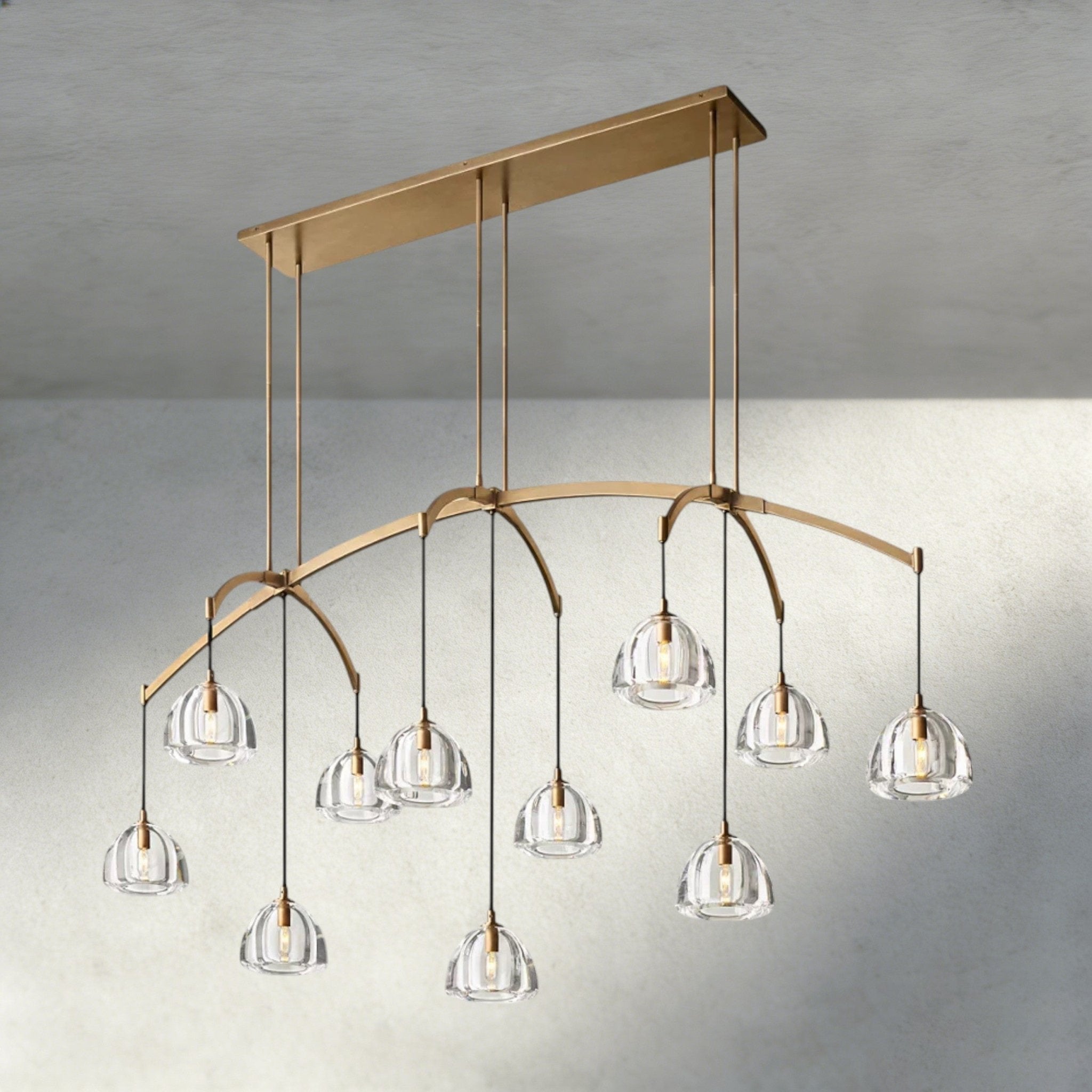 Hemisphere Linear Chandelier 54", 72" - Zelno Lighting