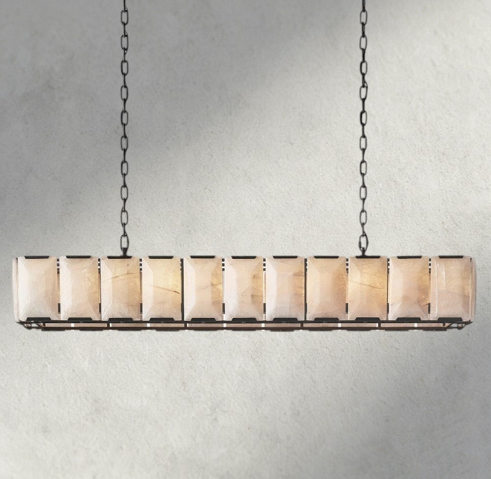 Herlow Calcite Rectangular Chandelier 42", 54", 62", 74" - Zelno Lighting