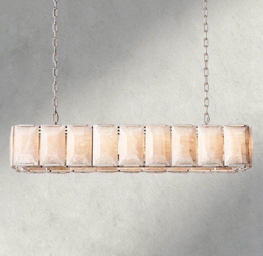 Herlow Calcite Rectangular Chandelier 42", 54", 62", 74" - Zelno Lighting